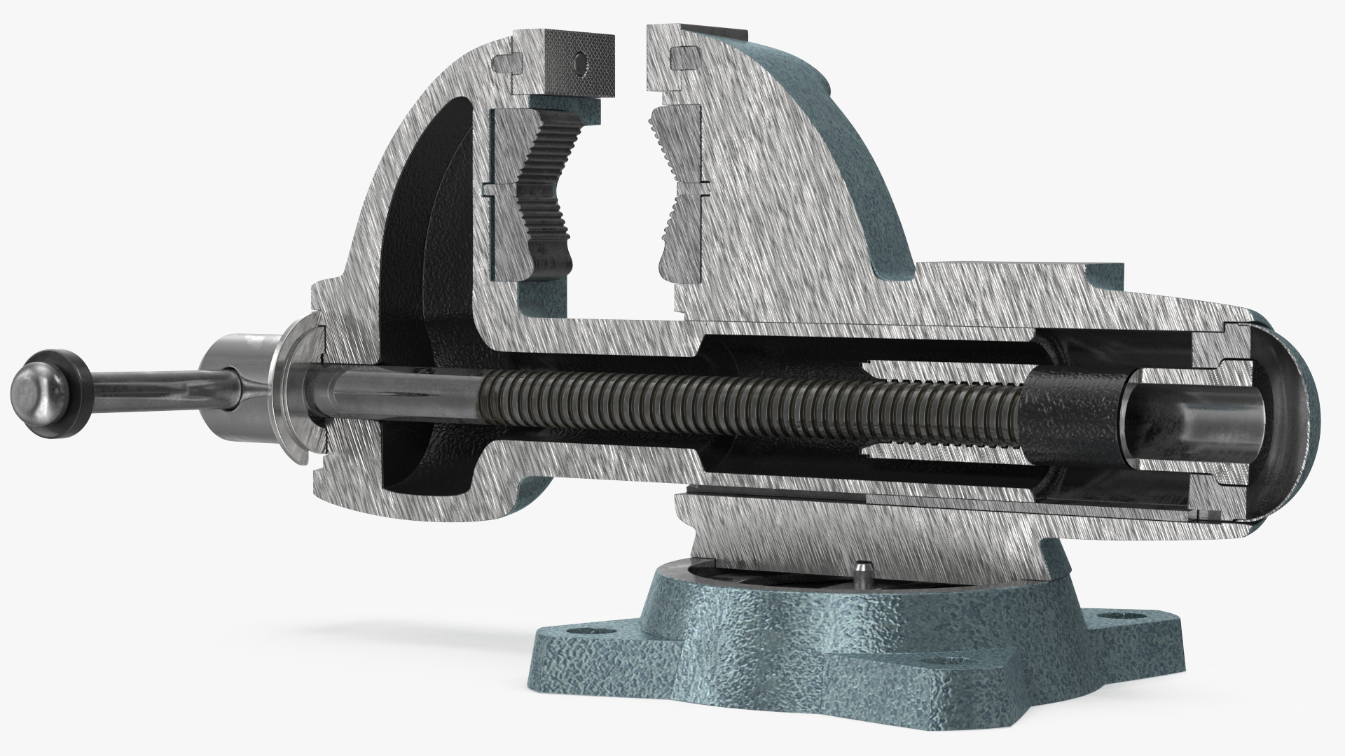 3D Wilton Bench Vise Cross Section Rigged model