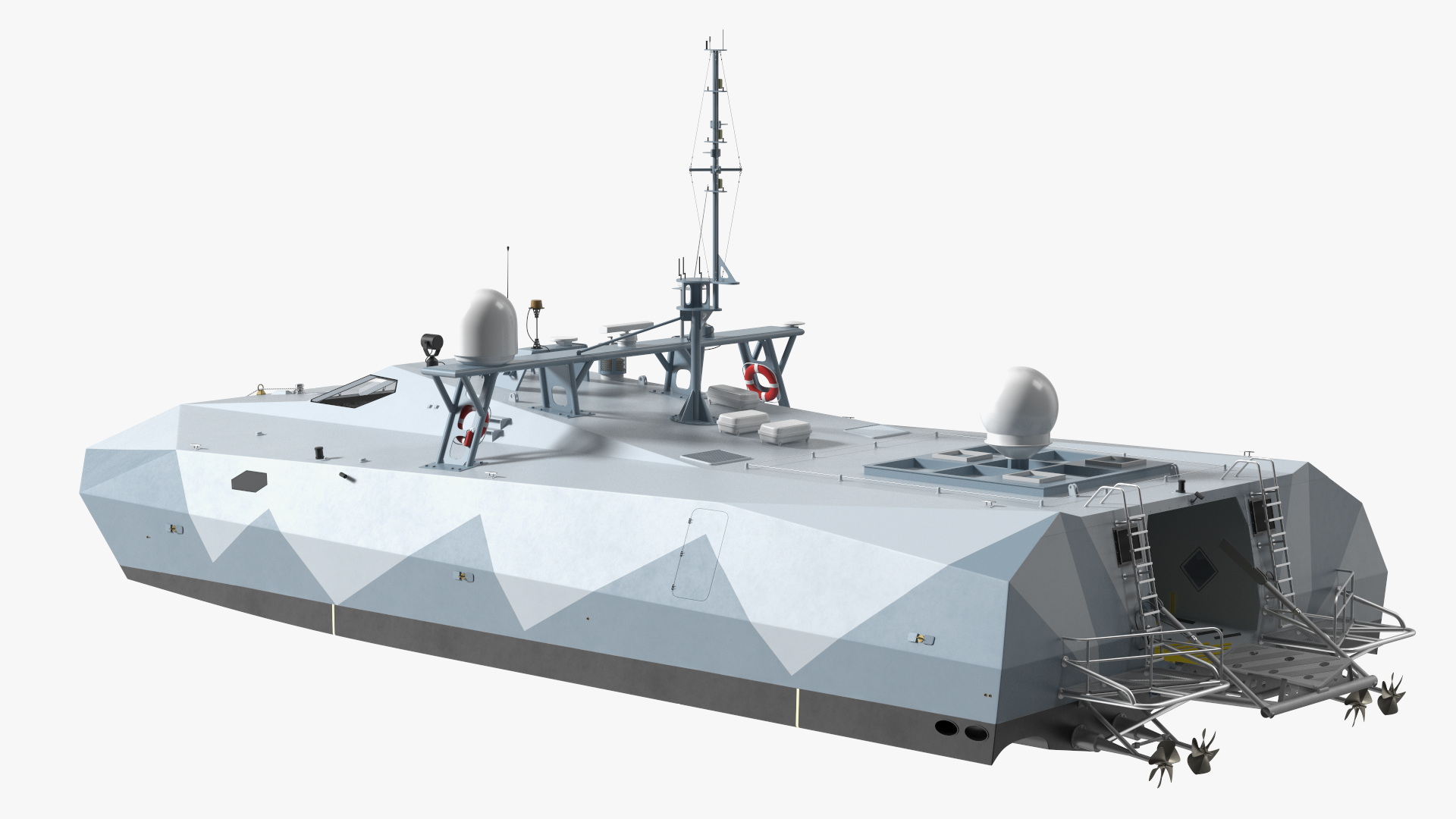 M80 Stiletto Stealth Naval Ship Rigged for Cinema 4D 3D