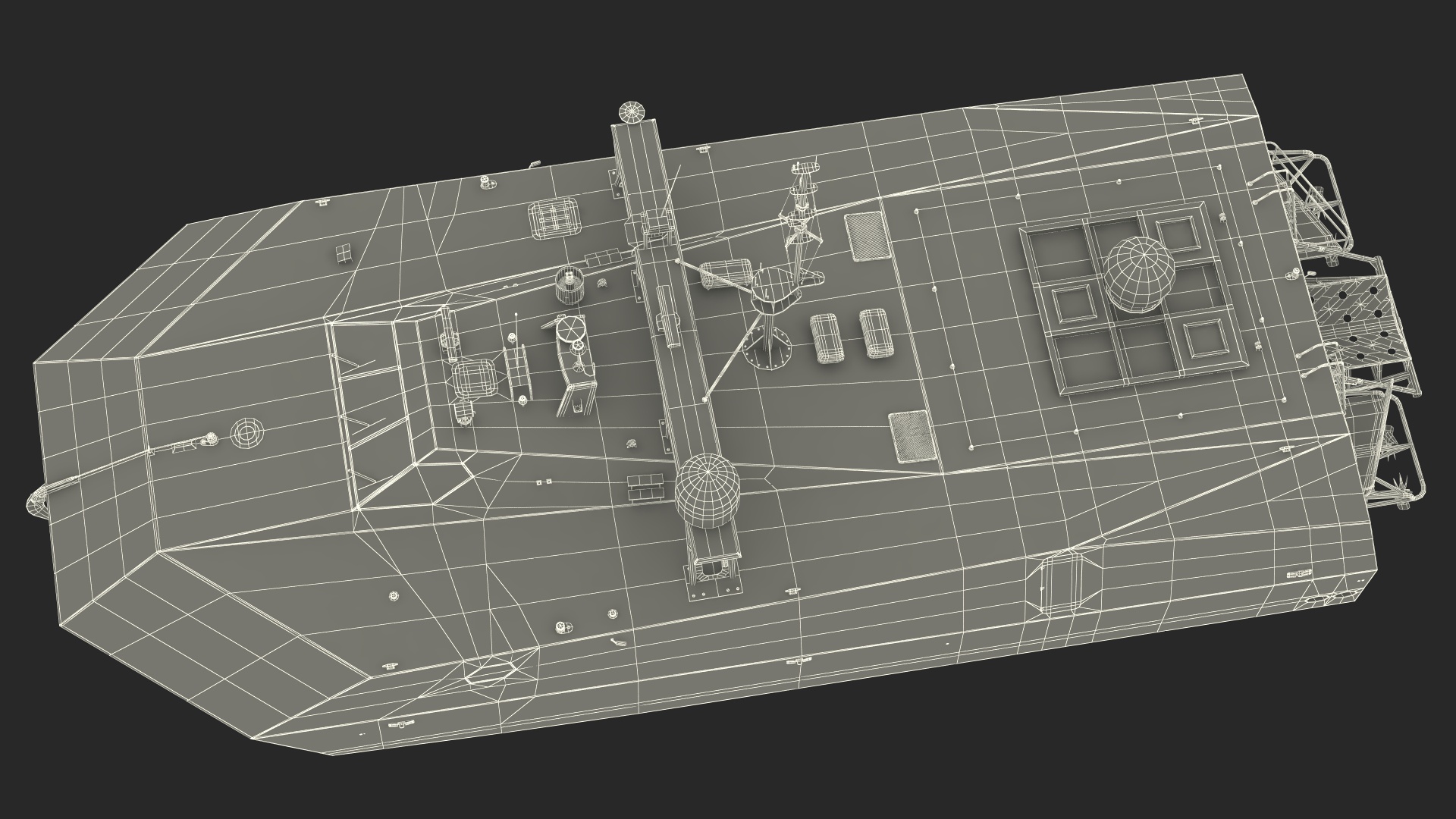 M80 Stiletto Stealth Naval Ship Rigged for Cinema 4D 3D
