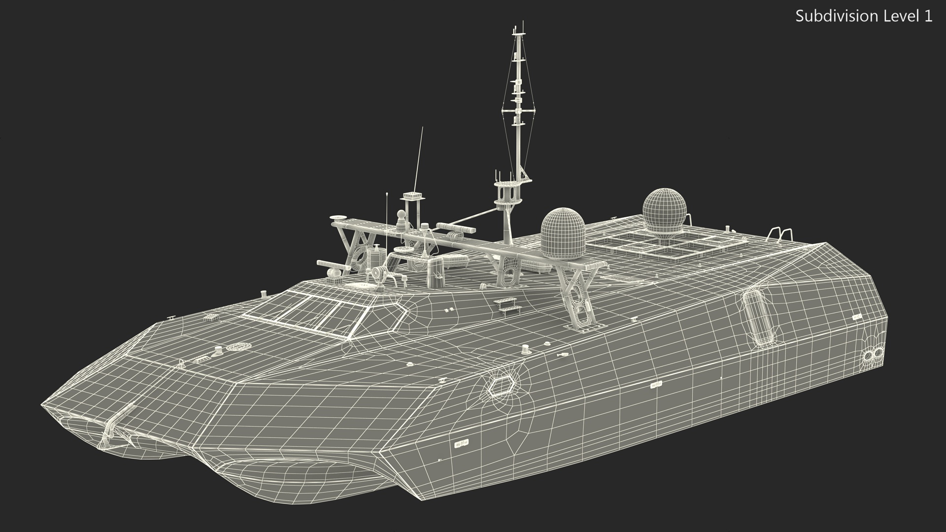 M80 Stiletto Stealth Naval Ship Rigged for Cinema 4D 3D