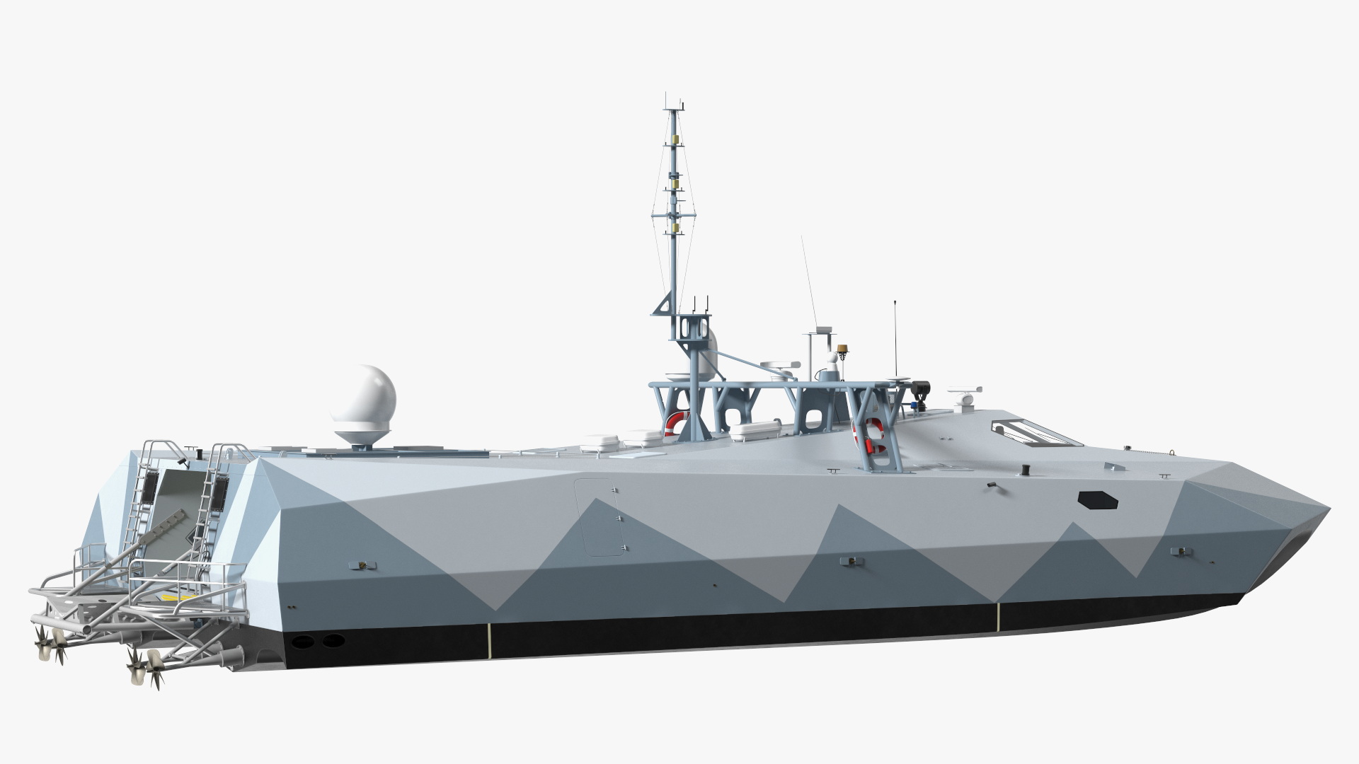 M80 Stiletto Stealth Naval Ship Rigged for Cinema 4D 3D