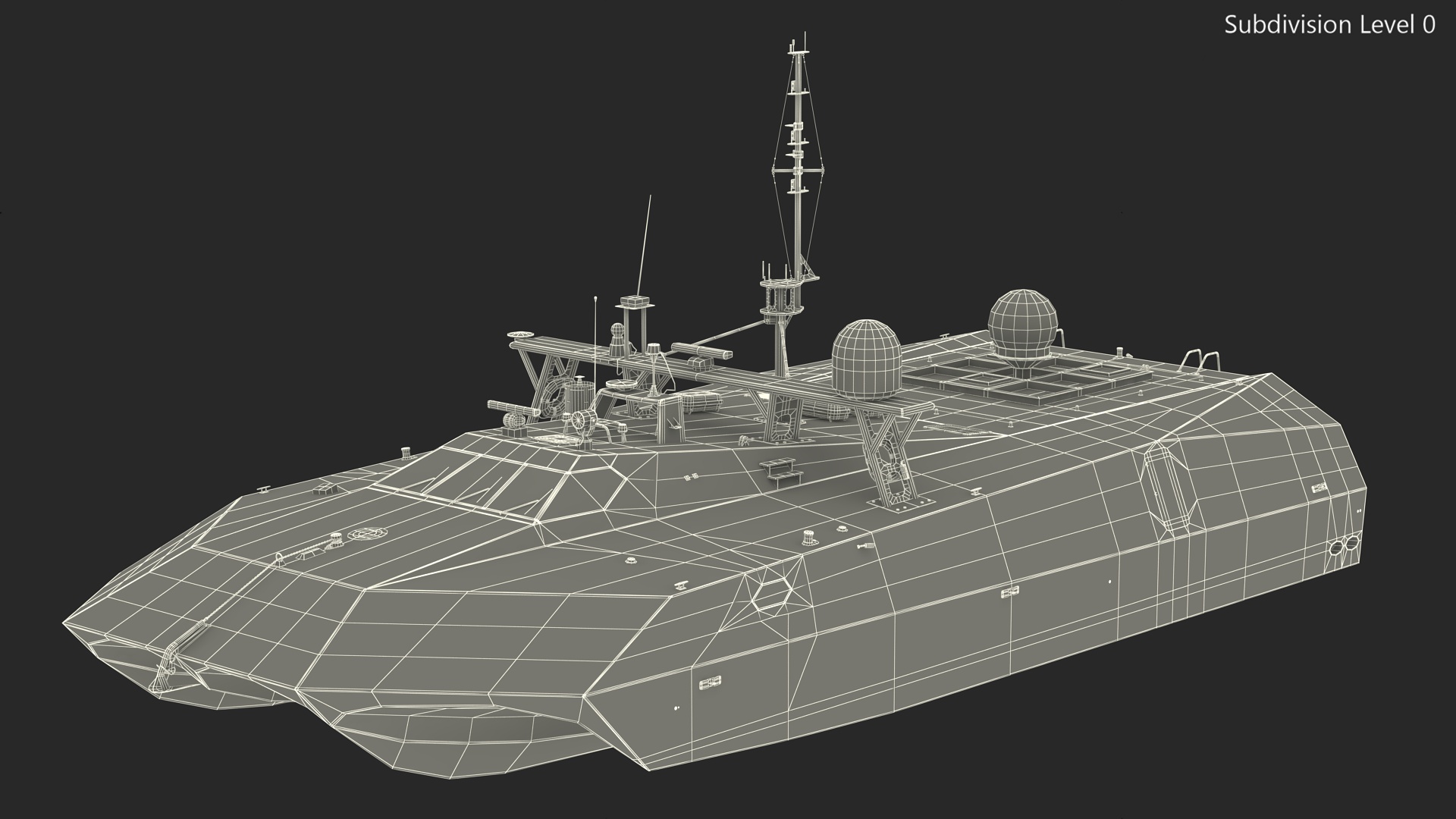 M80 Stiletto Stealth Naval Ship Rigged for Cinema 4D 3D