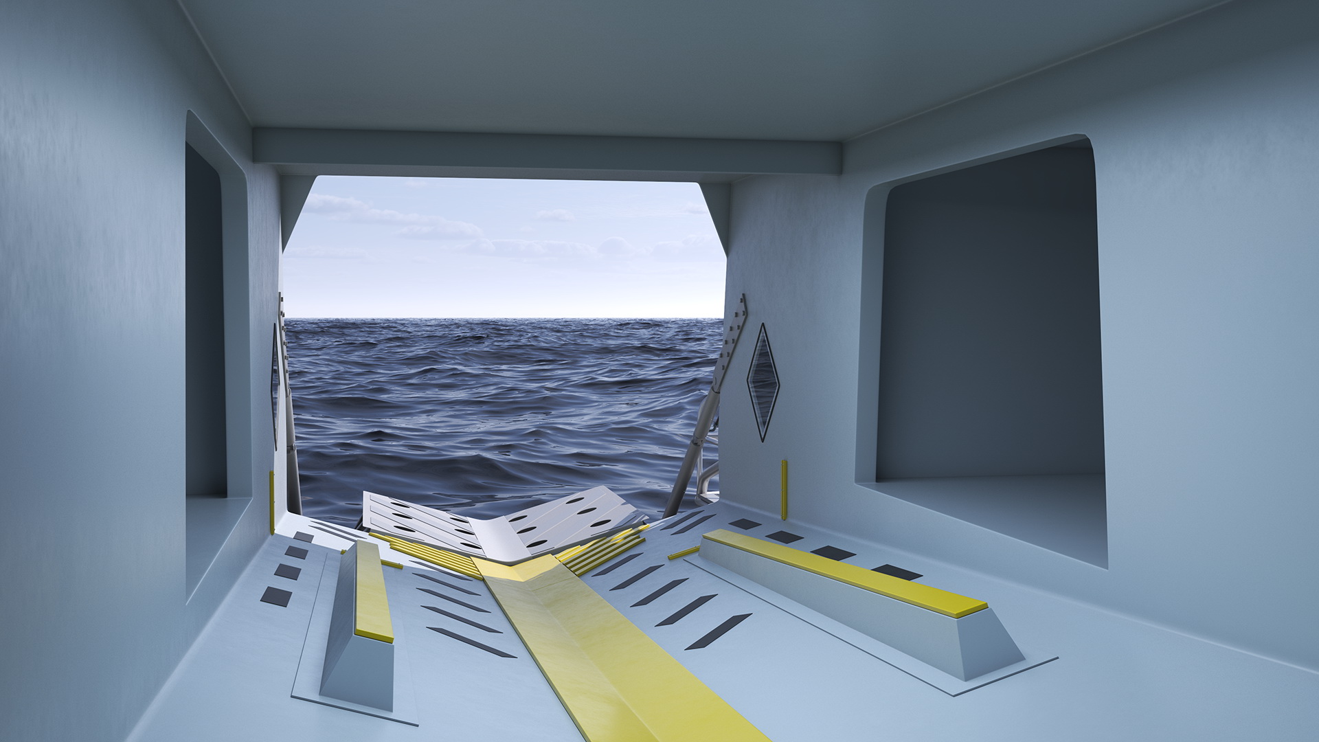 M80 Stiletto Stealth Naval Ship Rigged for Cinema 4D 3D