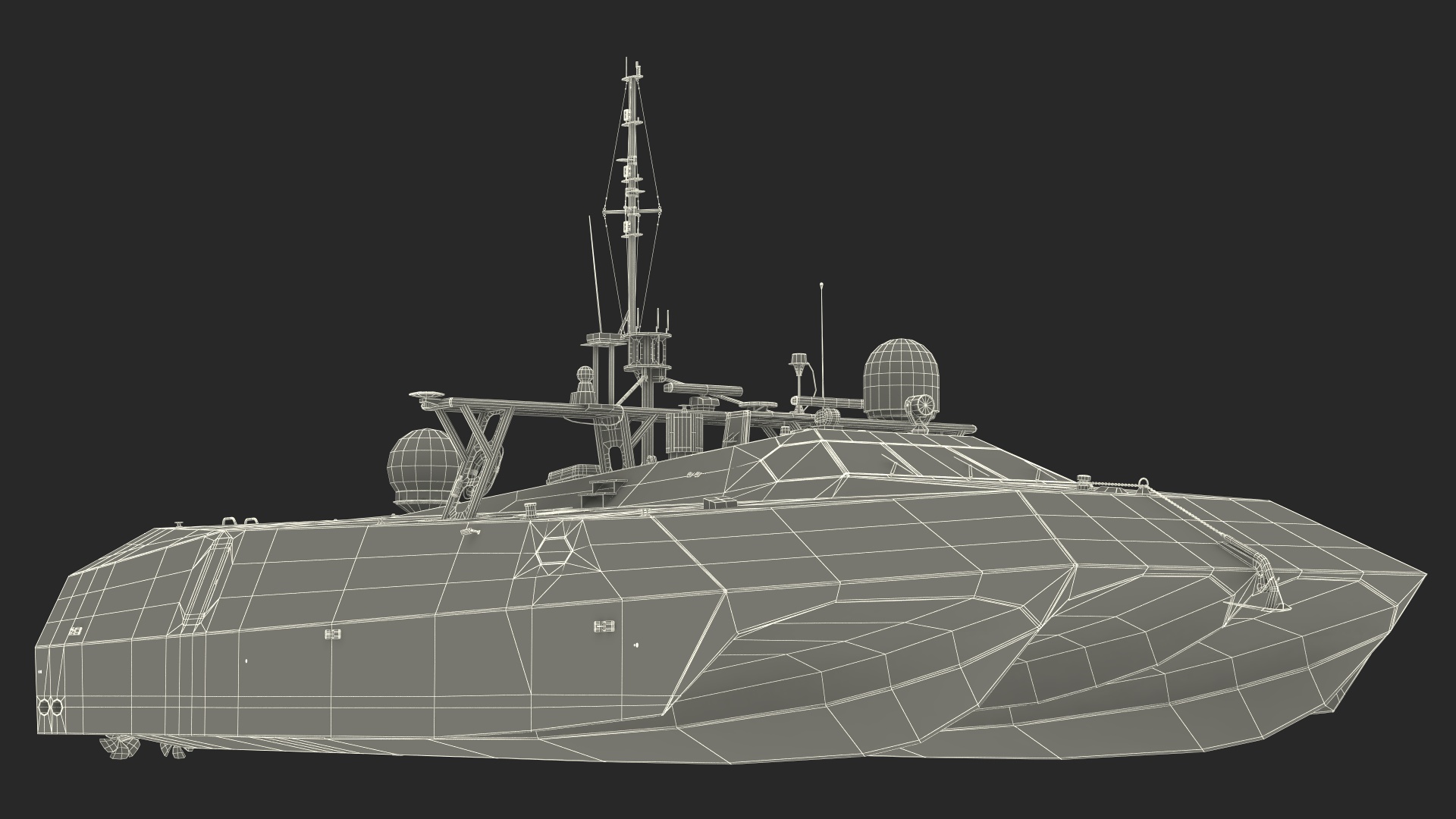 M80 Stiletto Stealth Naval Ship Rigged for Cinema 4D 3D