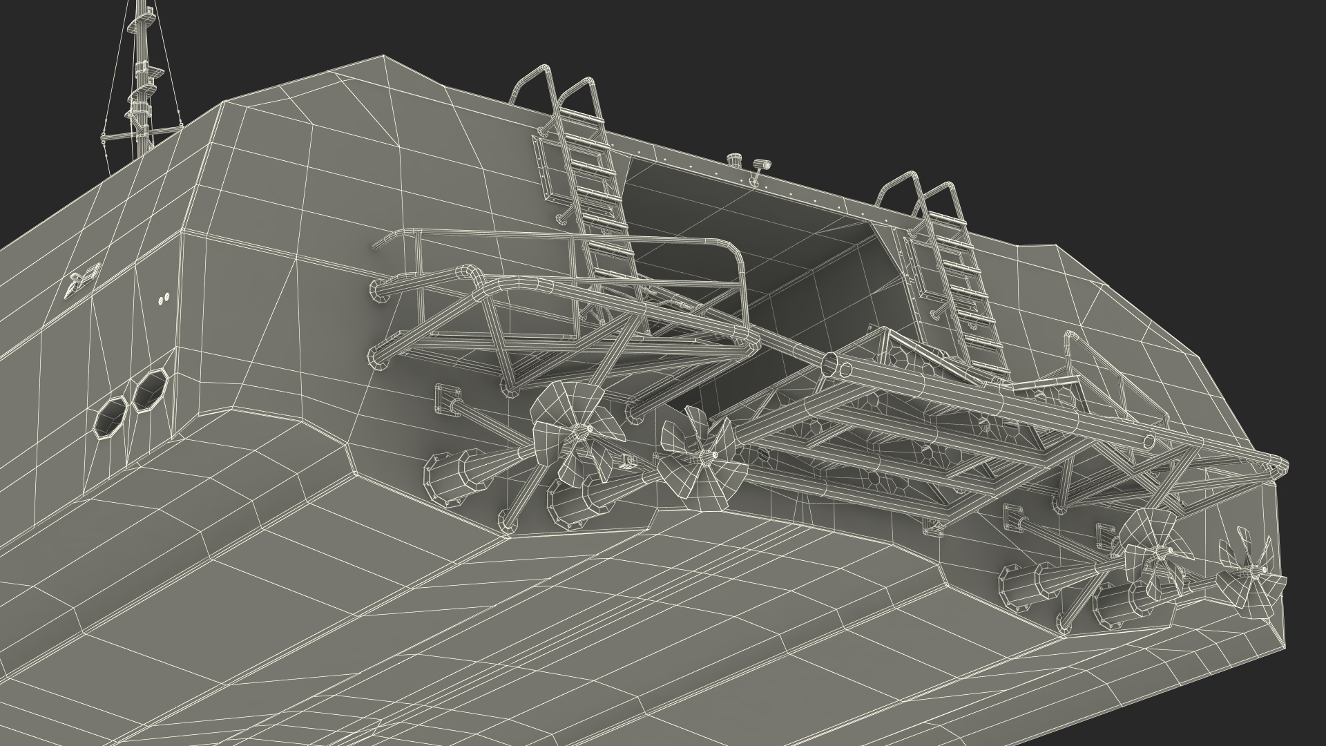 M80 Stiletto Stealth Naval Ship Rigged for Cinema 4D 3D