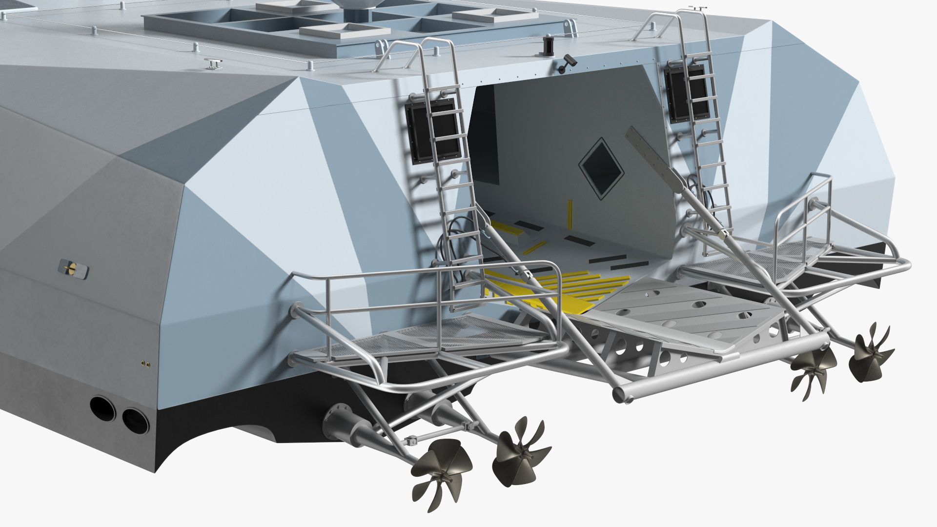 M80 Stiletto Stealth Naval Ship Rigged for Cinema 4D 3D