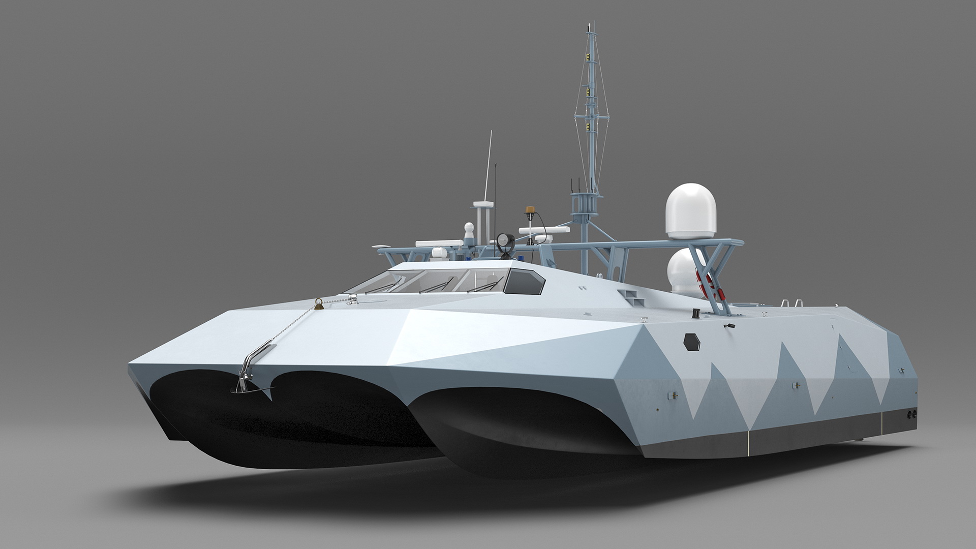 M80 Stiletto Stealth Naval Ship Rigged for Cinema 4D 3D