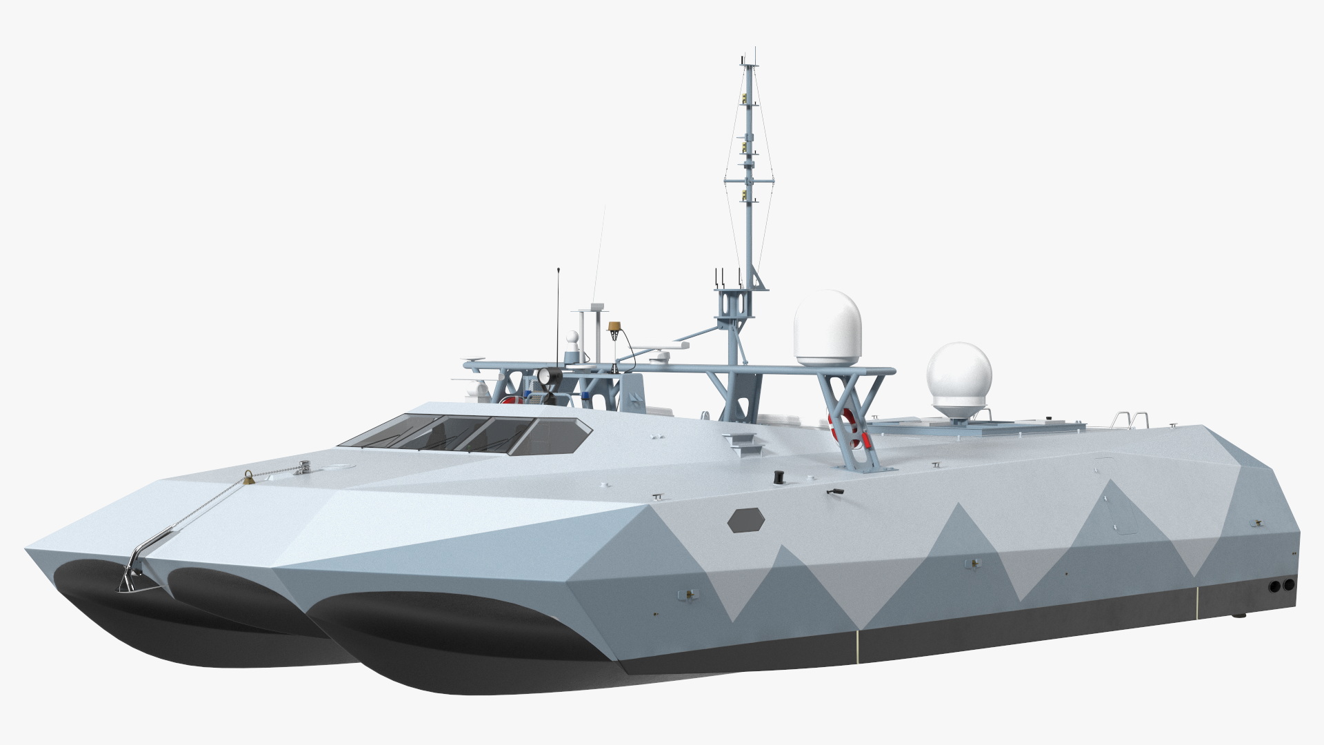 M80 Stiletto Stealth Naval Ship Rigged for Cinema 4D 3D