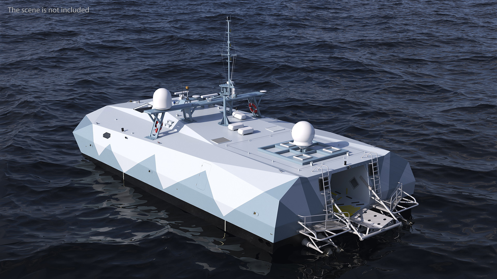 M80 Stiletto Stealth Naval Ship Rigged for Cinema 4D 3D