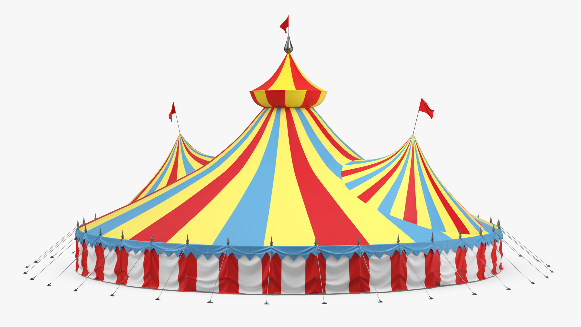 3D model Round Circus Tent Multicolored