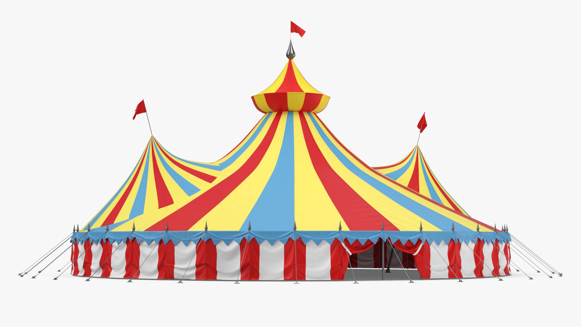 3D model Round Circus Tent Multicolored