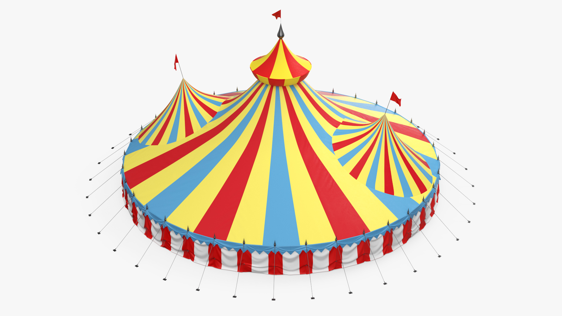 3D model Round Circus Tent Multicolored