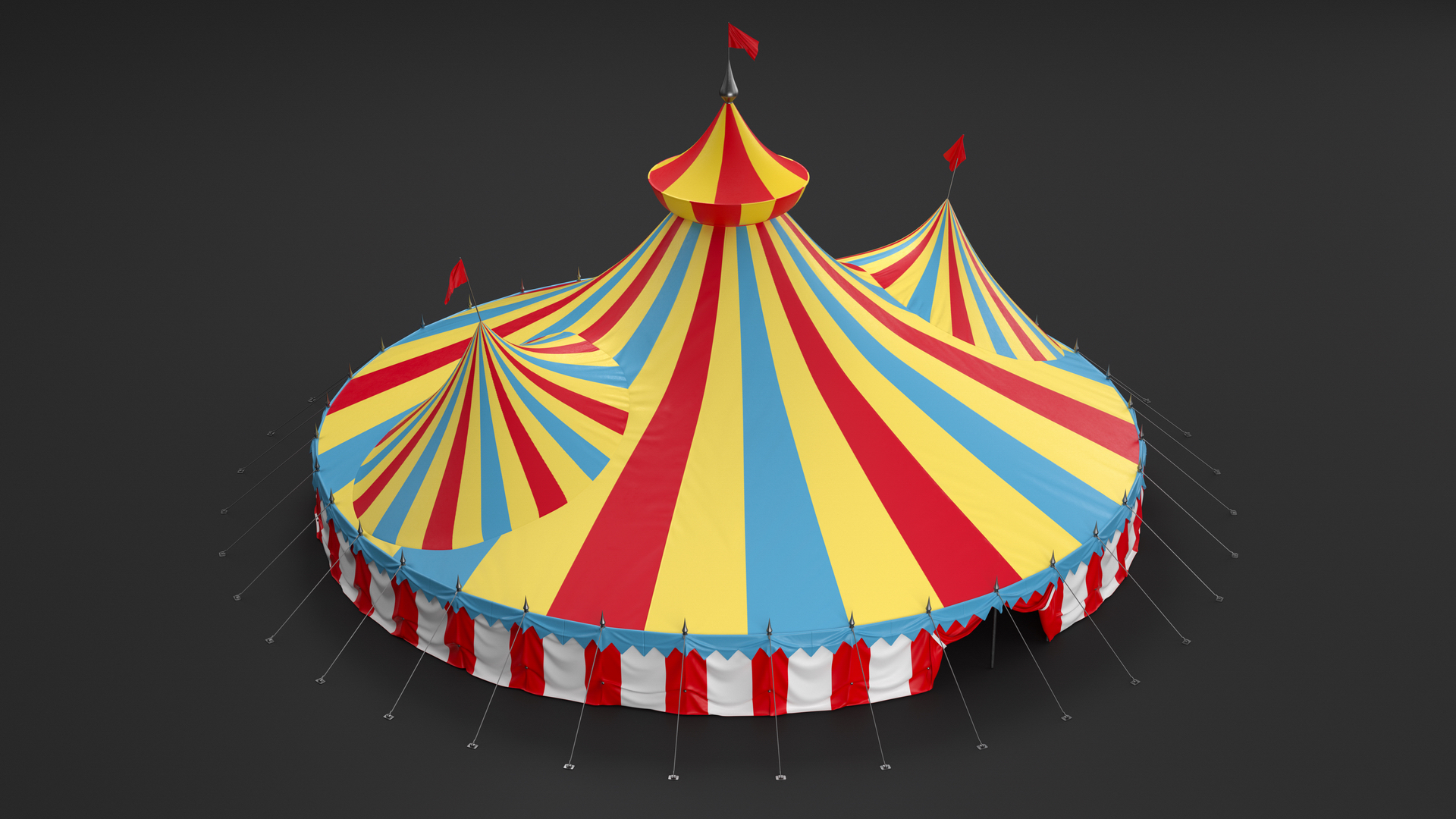3D model Round Circus Tent Multicolored