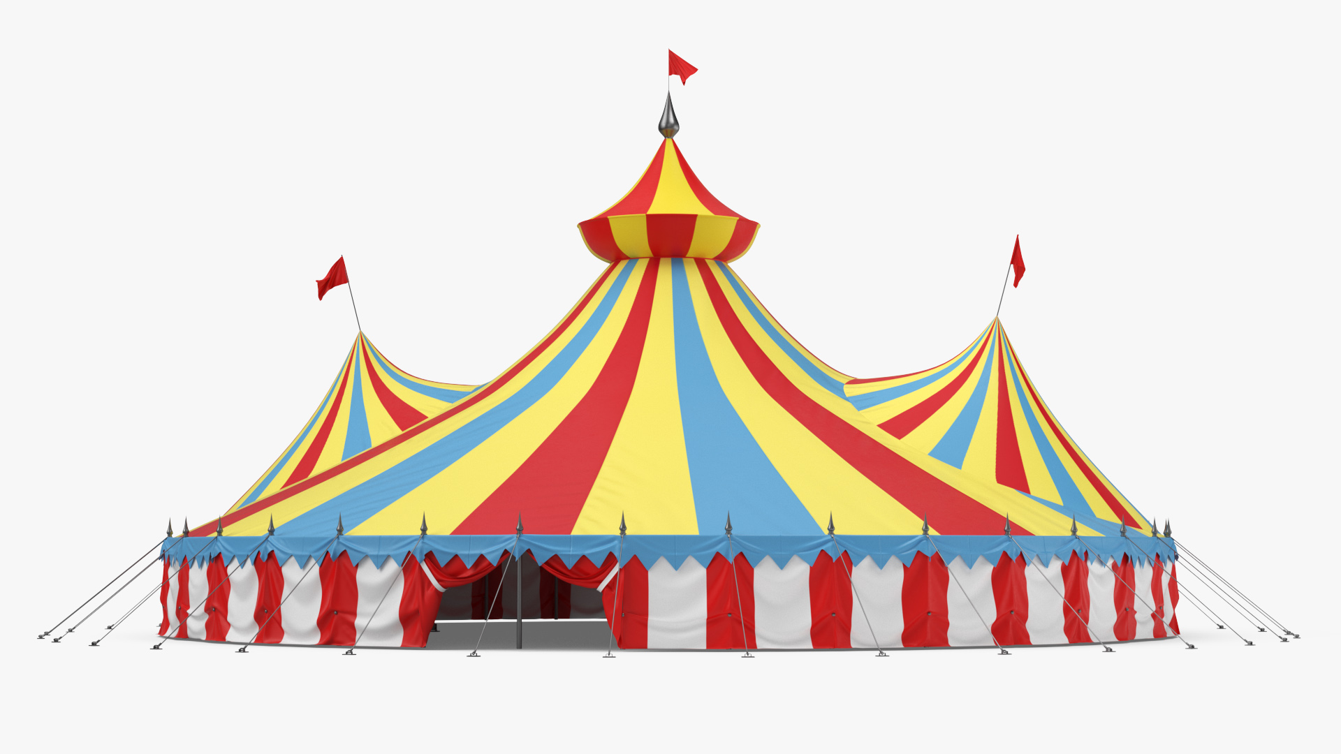 3D model Round Circus Tent Multicolored