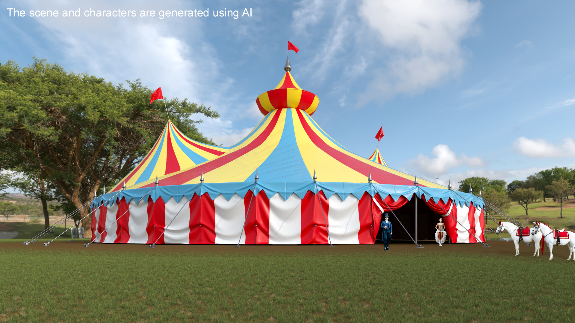3D model Round Circus Tent Multicolored