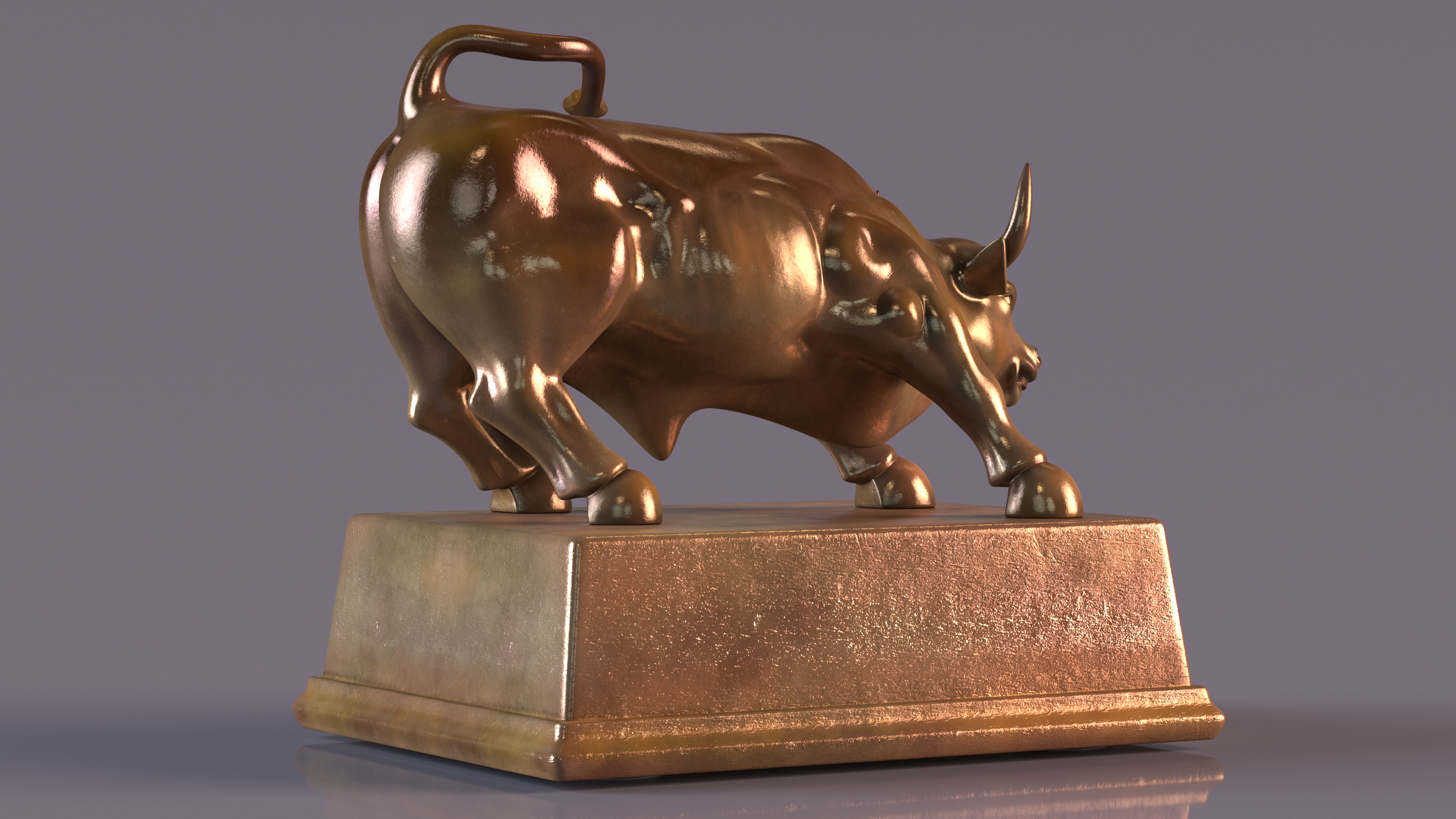 3D Bronze Bull Statue model
