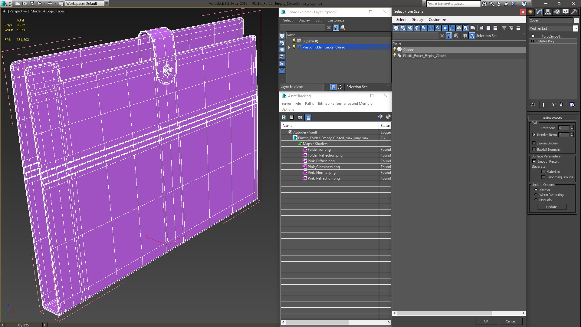 Plastic Folder Empty Closed 3D