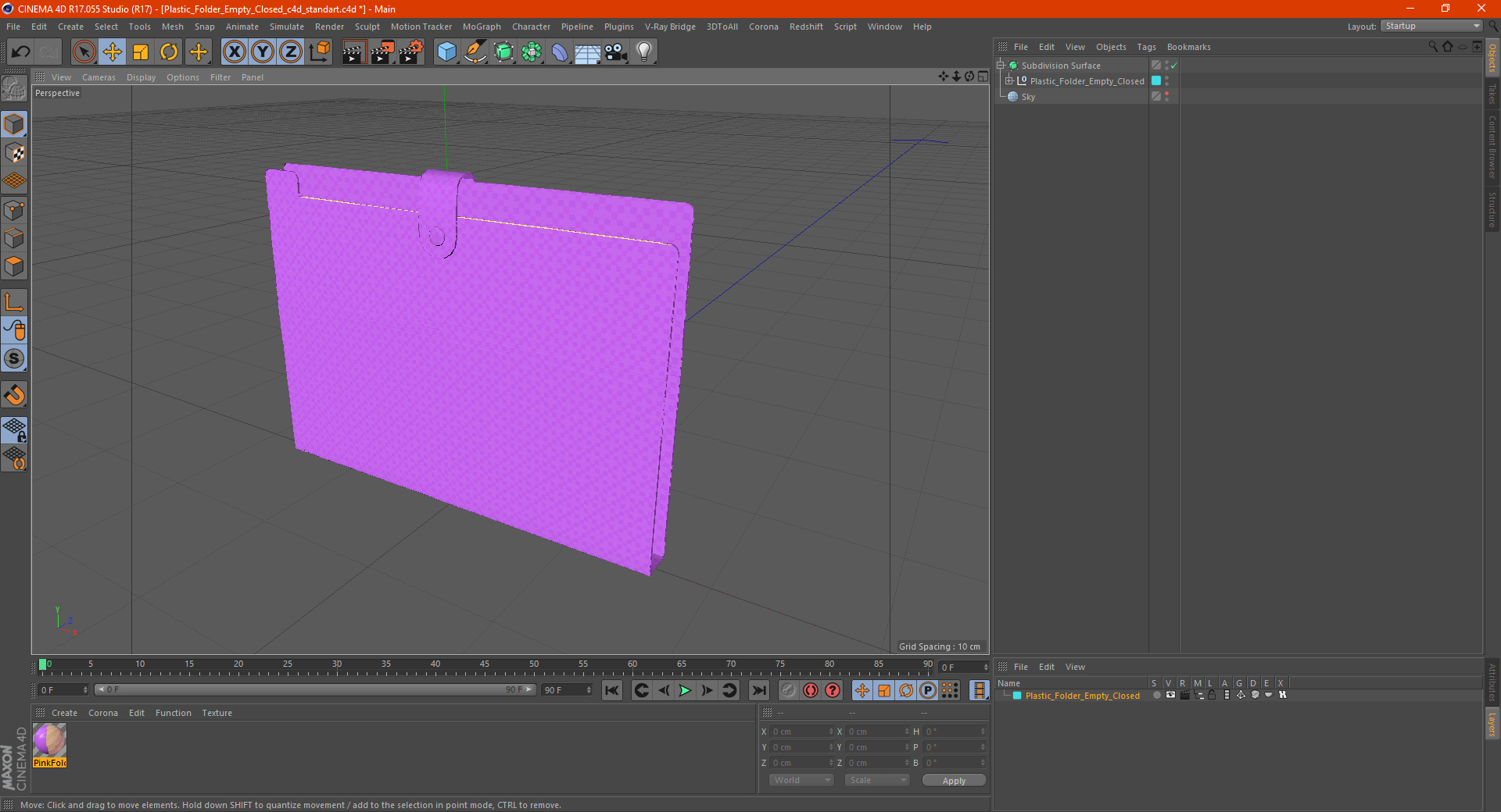 Plastic Folder Empty Closed 3D