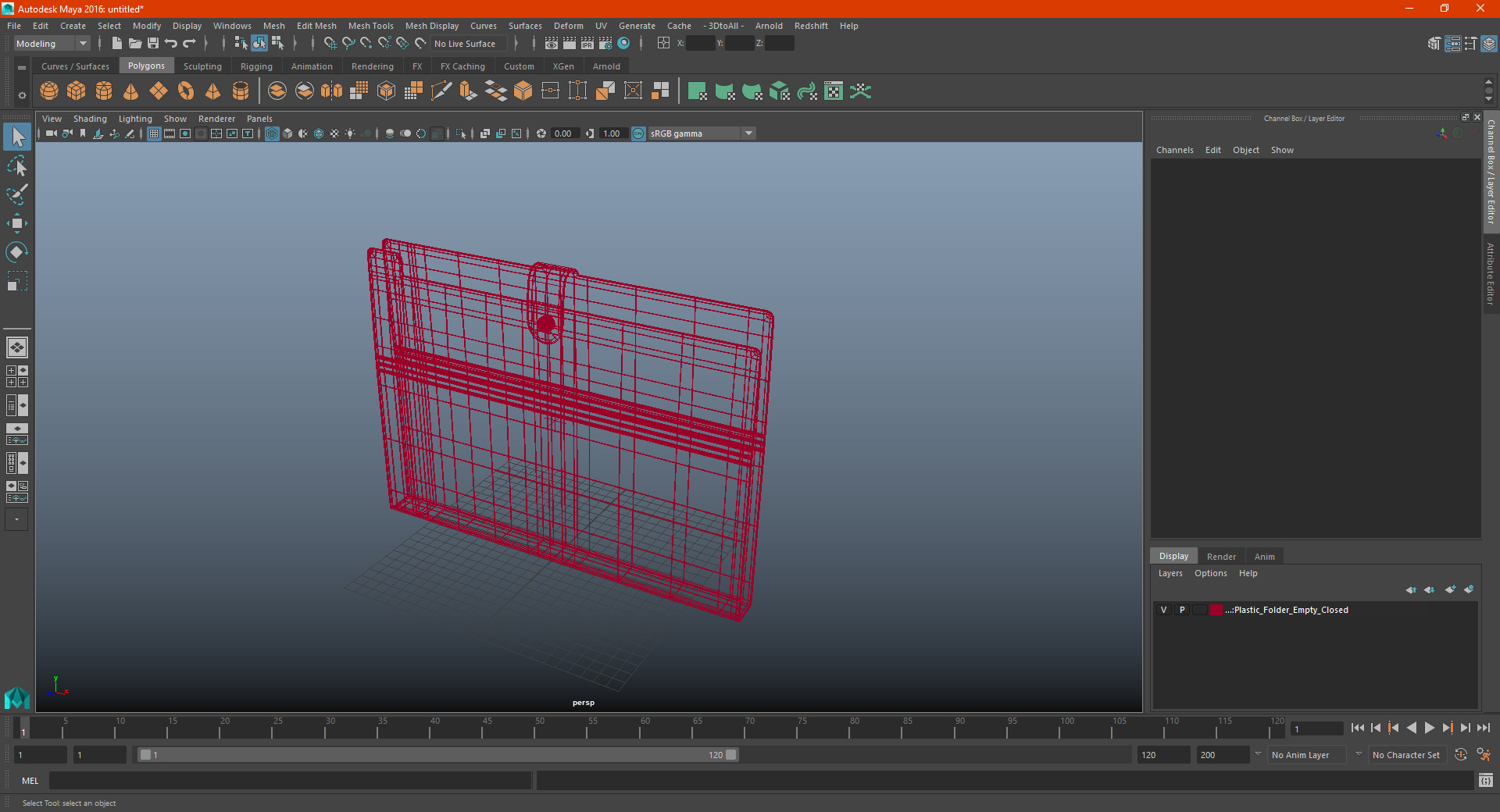 Plastic Folder Empty Closed 3D
