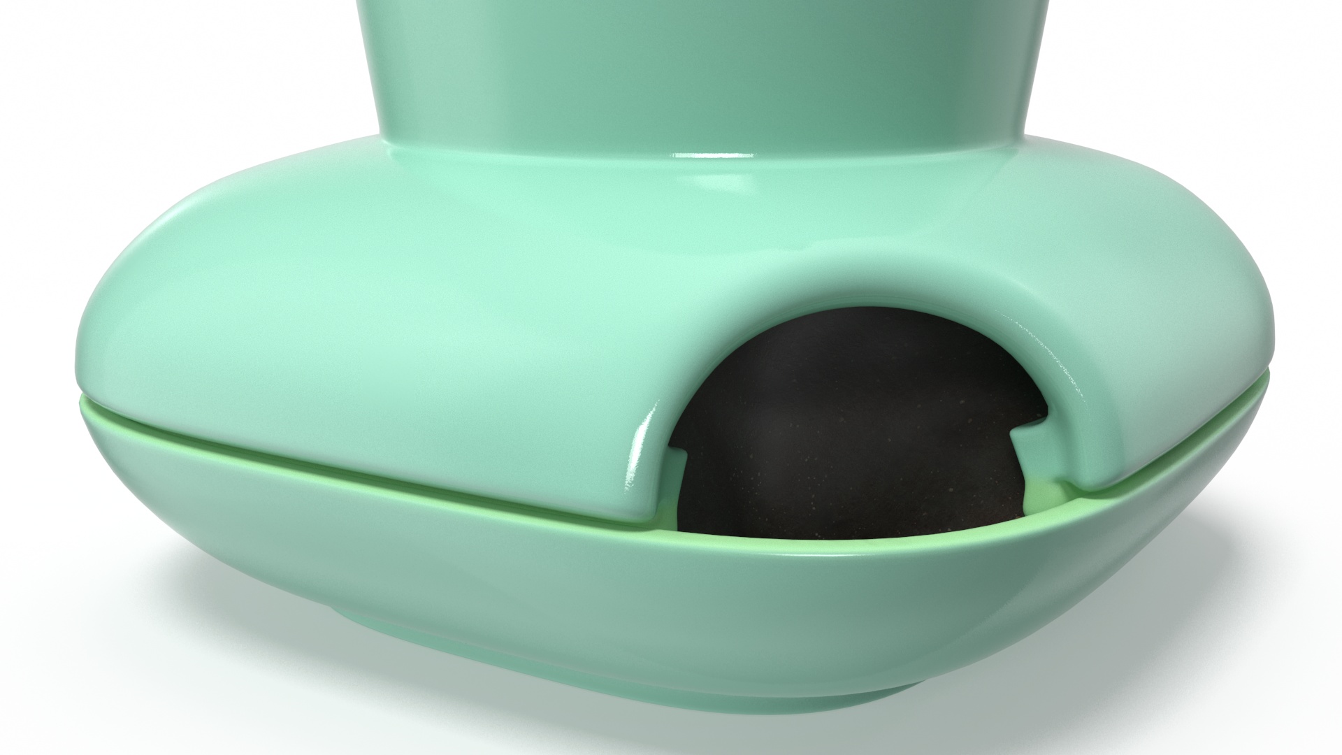 3D Stoneware Single Herb Pot Green