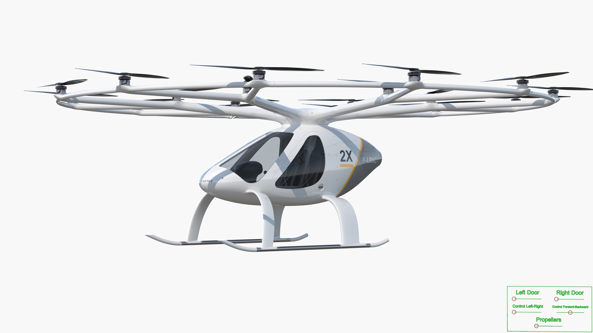 3D E-Volo VC 400 Volocopter Rigged