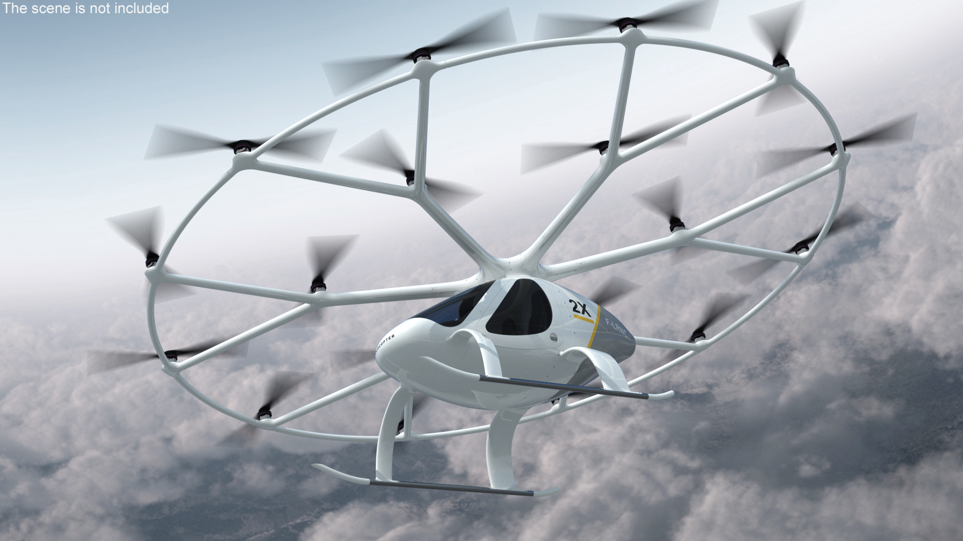 3D E-Volo VC 400 Volocopter Rigged