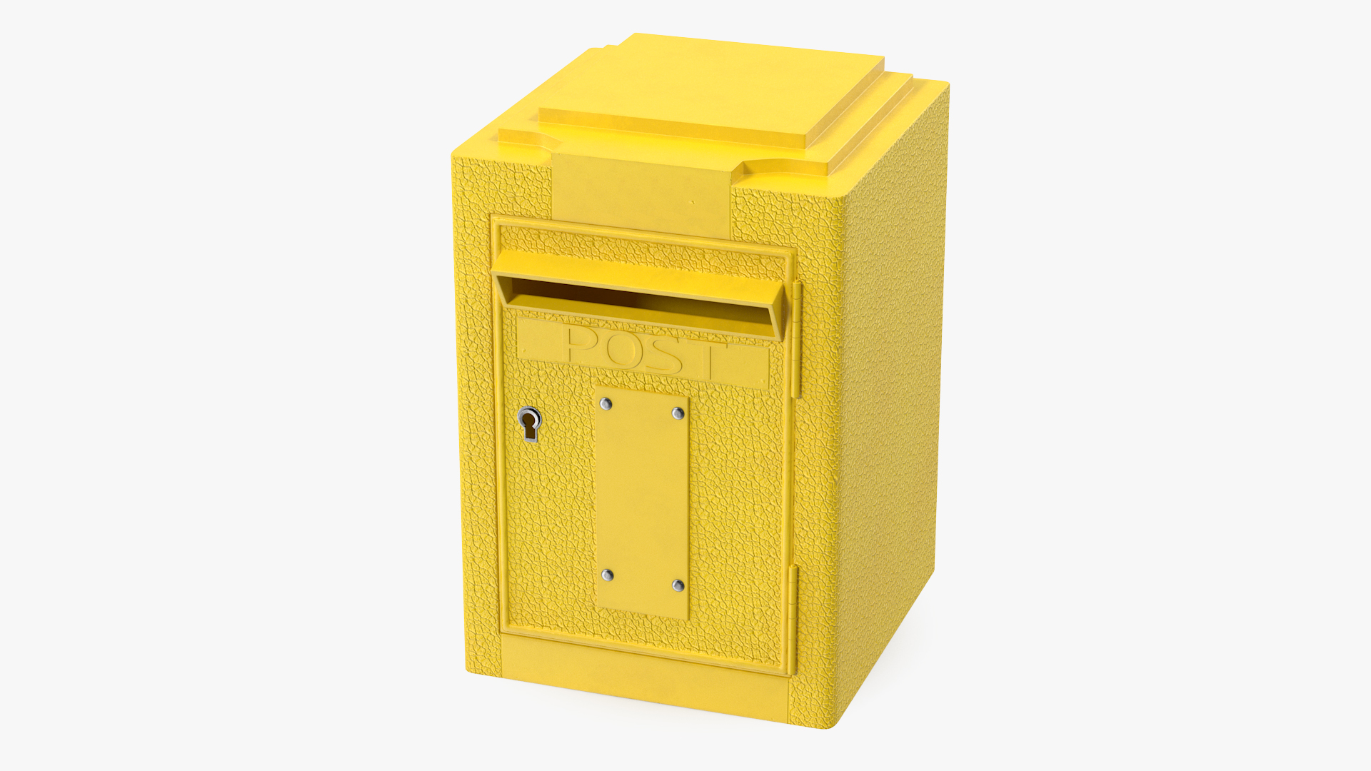 3D model Vintage Wall Mounted Yellow Mailbox