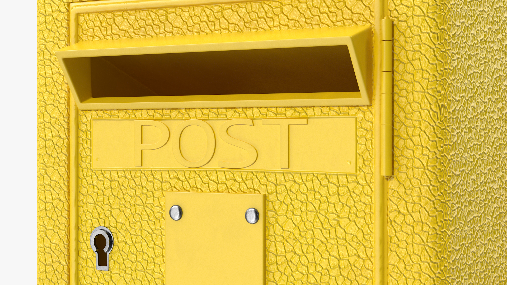 3D model Vintage Wall Mounted Yellow Mailbox