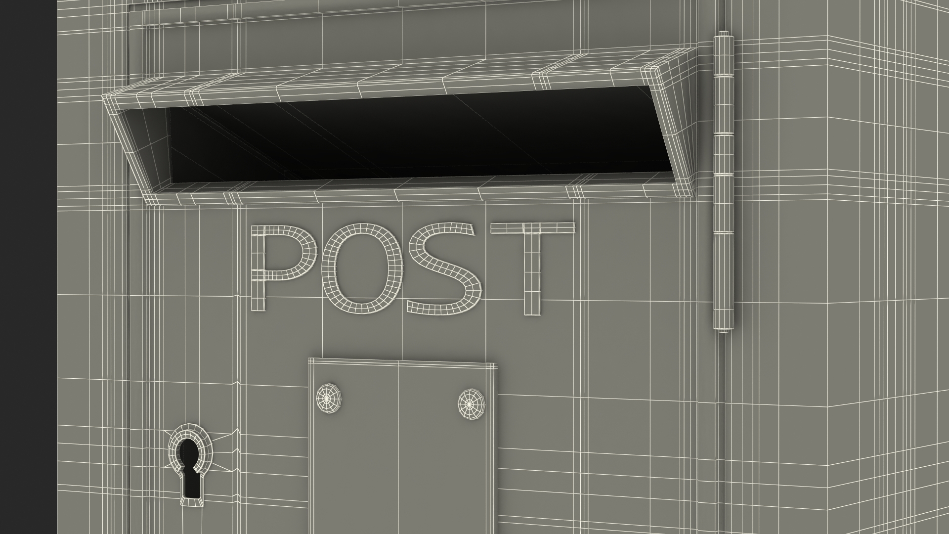 3D model Vintage Wall Mounted Yellow Mailbox