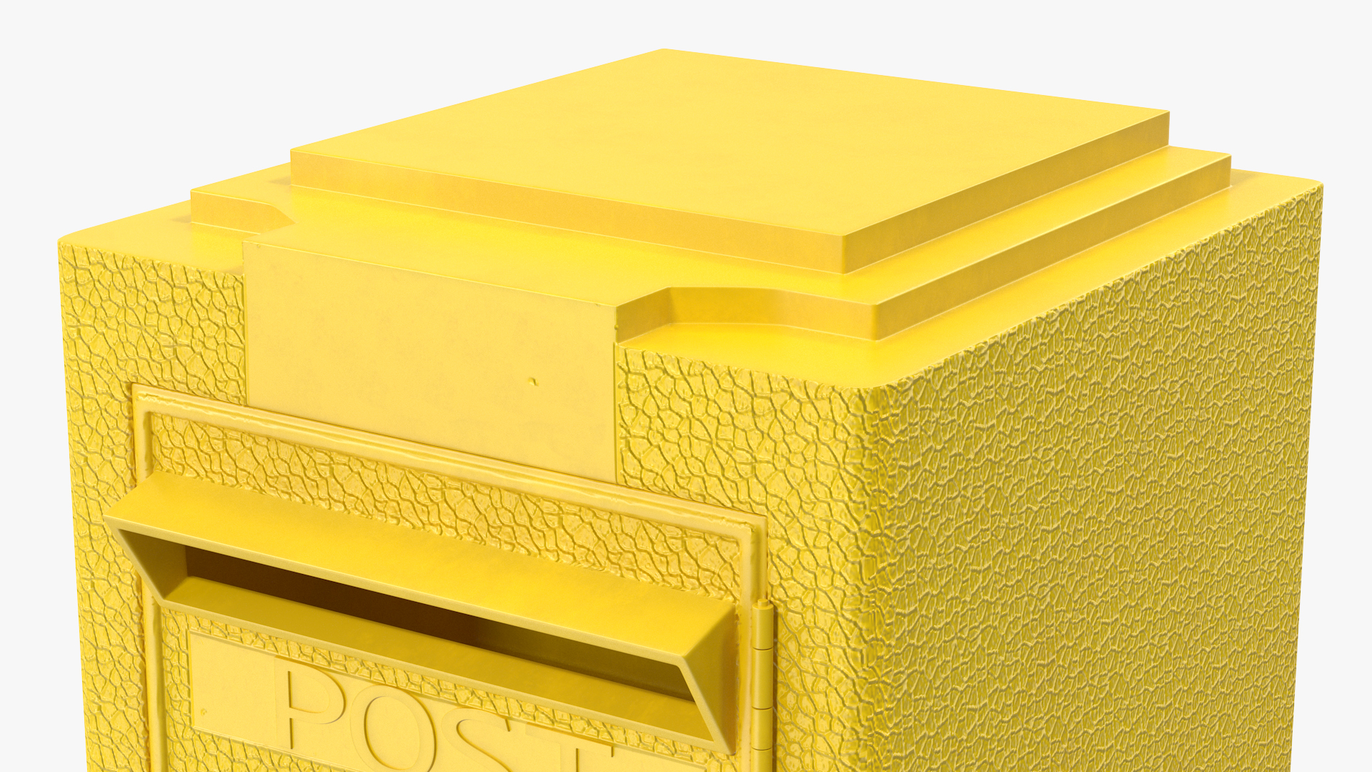 3D model Vintage Wall Mounted Yellow Mailbox