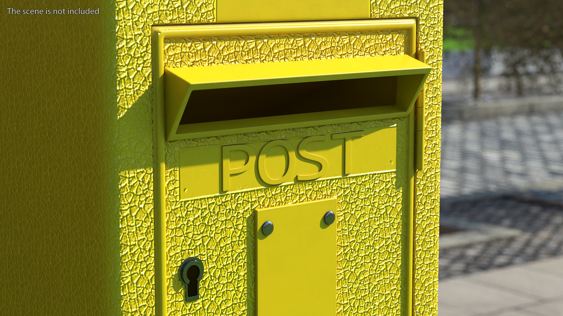 3D model Vintage Wall Mounted Yellow Mailbox