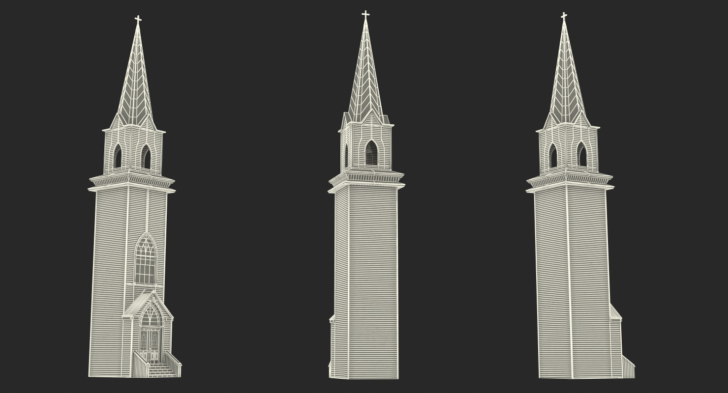 Wooden Tower with Bell 3D