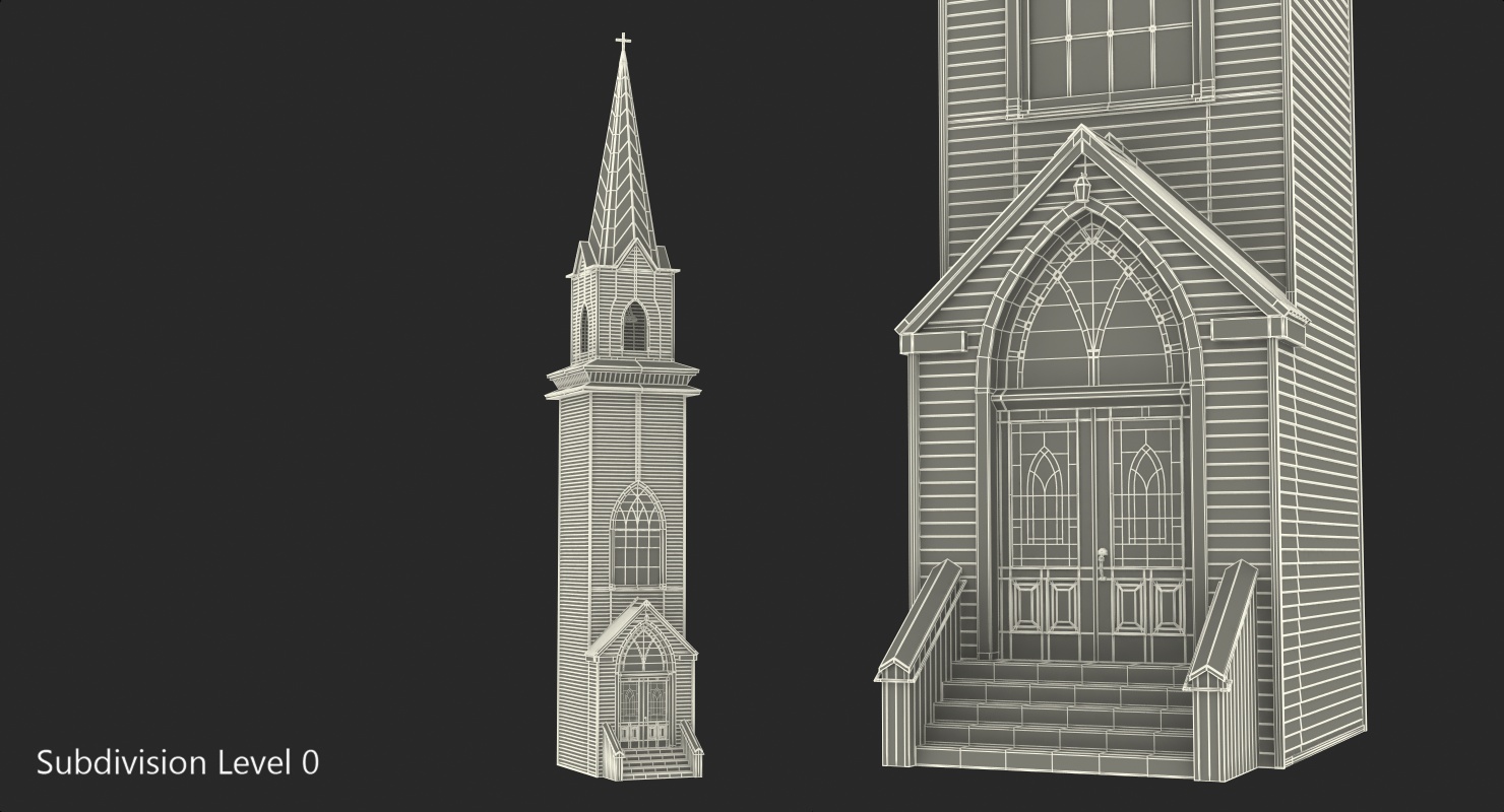 Wooden Tower with Bell 3D