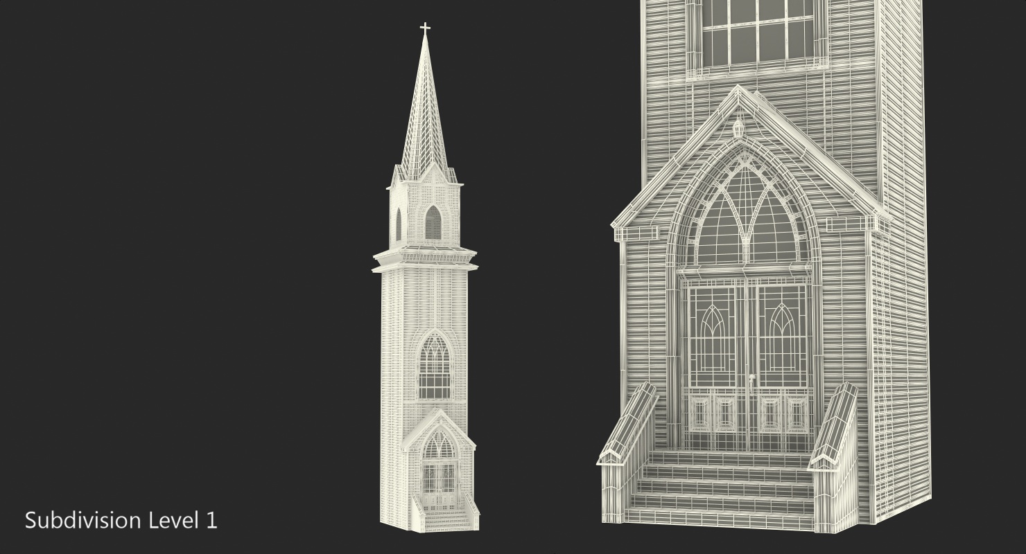 Wooden Tower with Bell 3D
