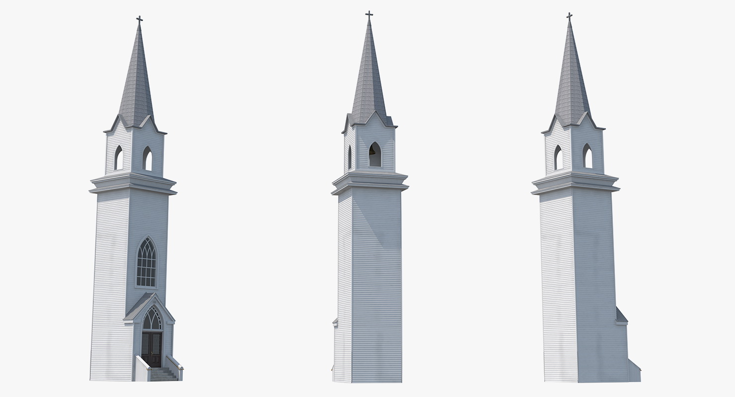 Wooden Tower with Bell 3D