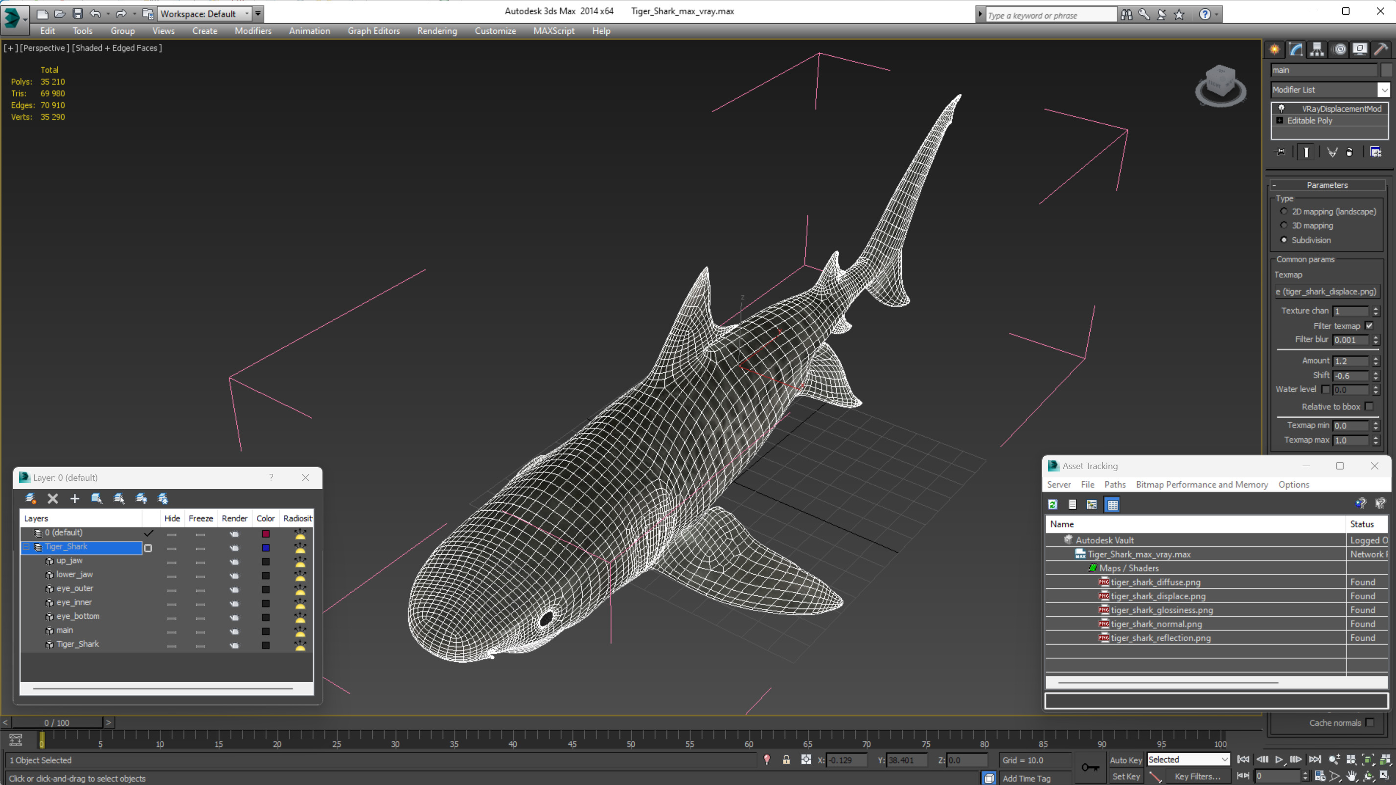 3D Tiger Shark