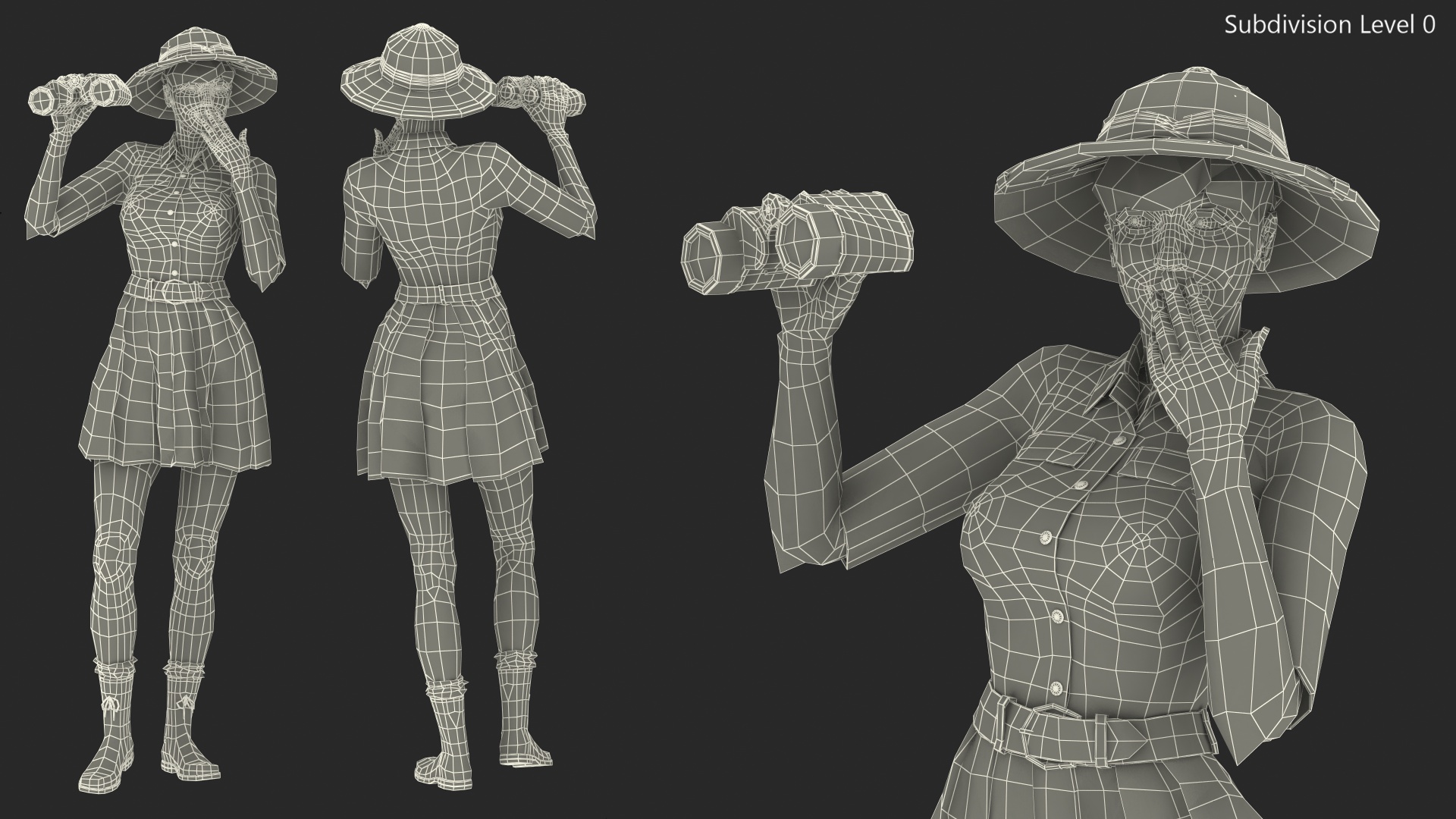 3D Women in Zookeeper Clothes