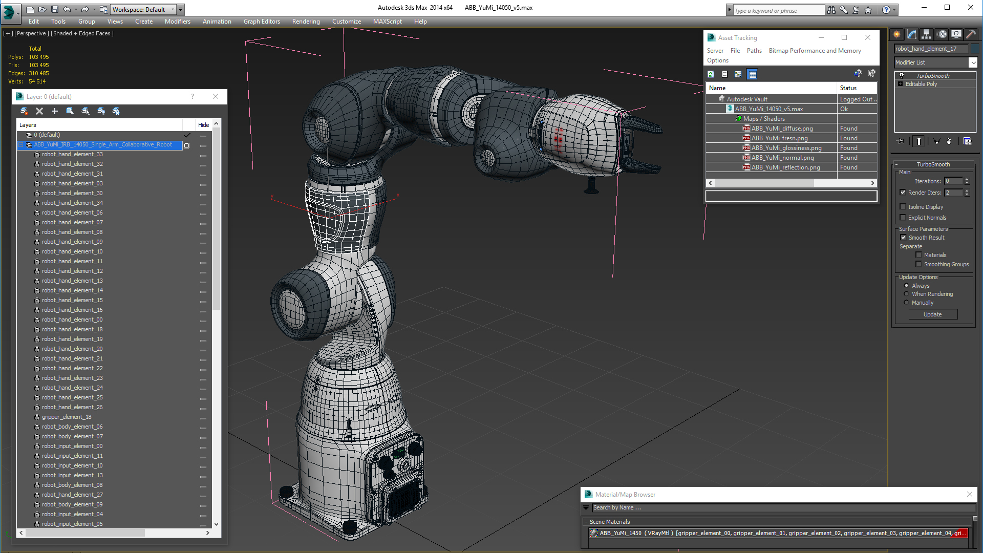 ABB YuMi IRB 14050 Single Arm Collaborative Robot 3D model