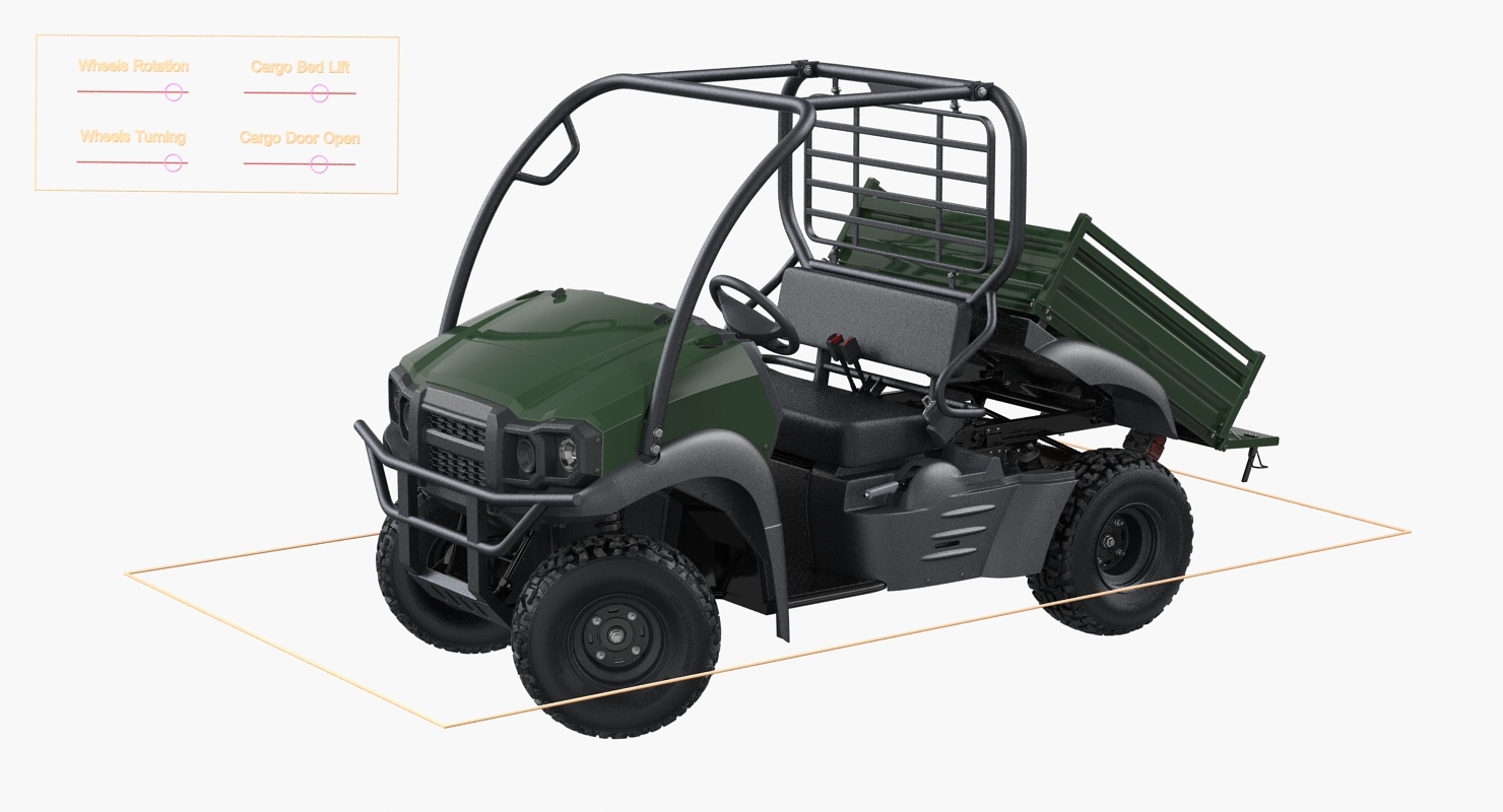 4x4 ATV Rigged 3D model