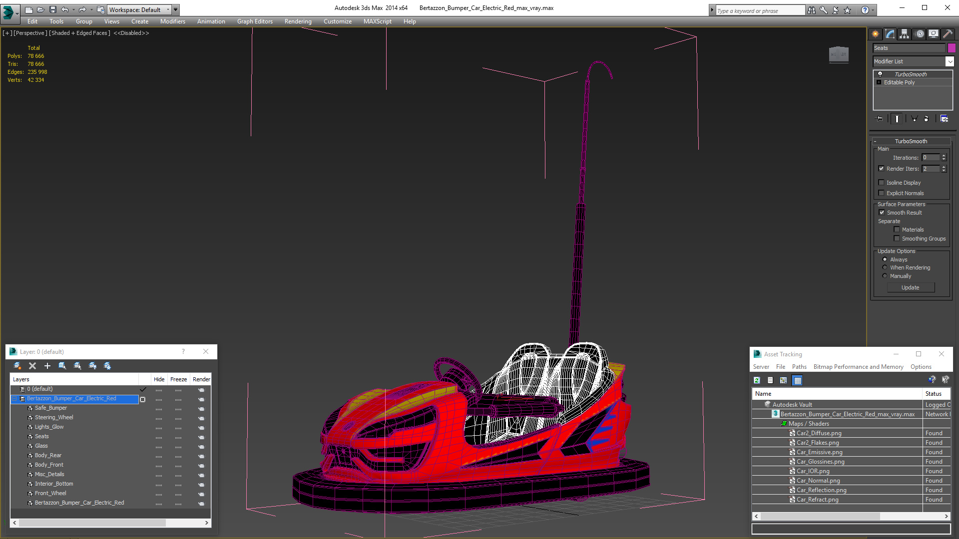 3D Bertazzon Bumper Car Electric Red model