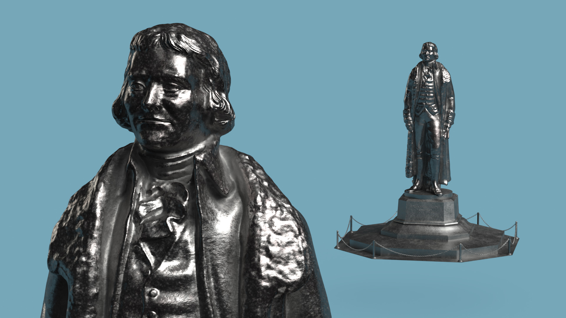 3D Thomas Jefferson Statue for 3D Print