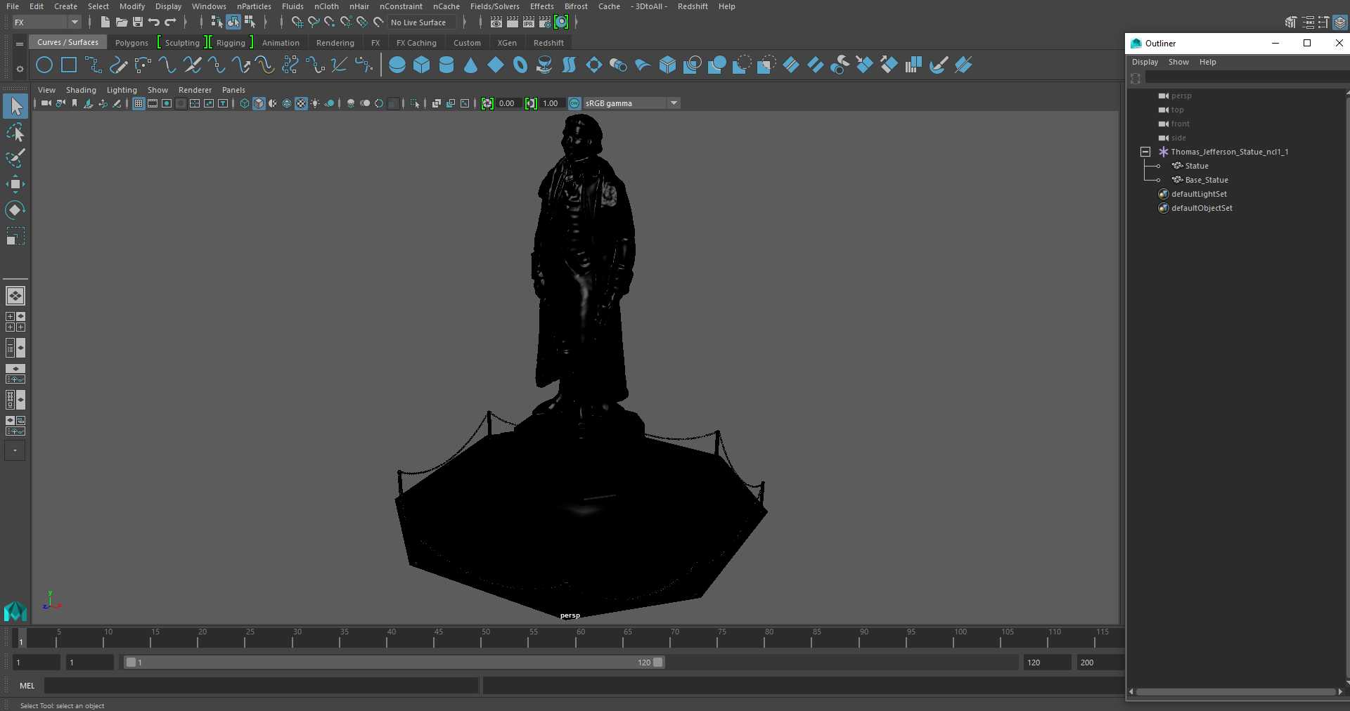 3D Thomas Jefferson Statue for 3D Print