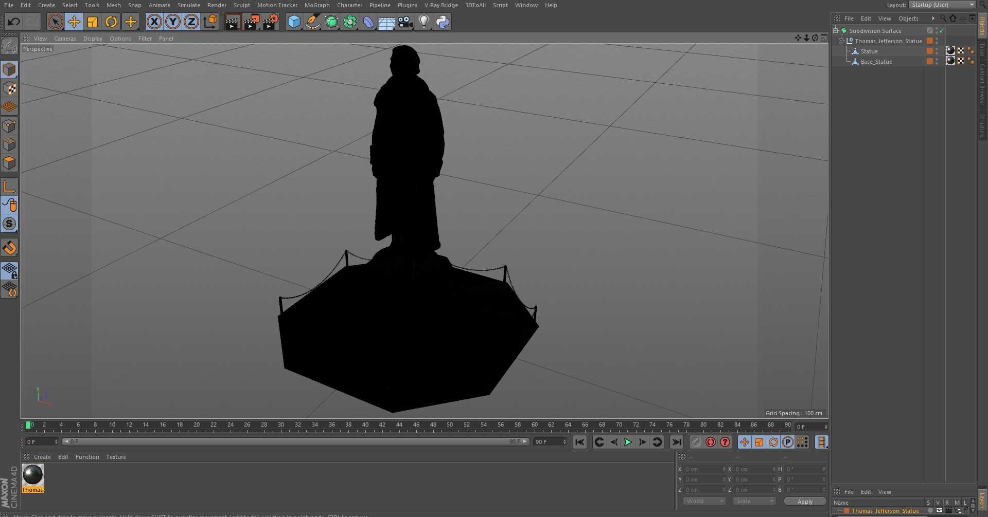 3D Thomas Jefferson Statue for 3D Print
