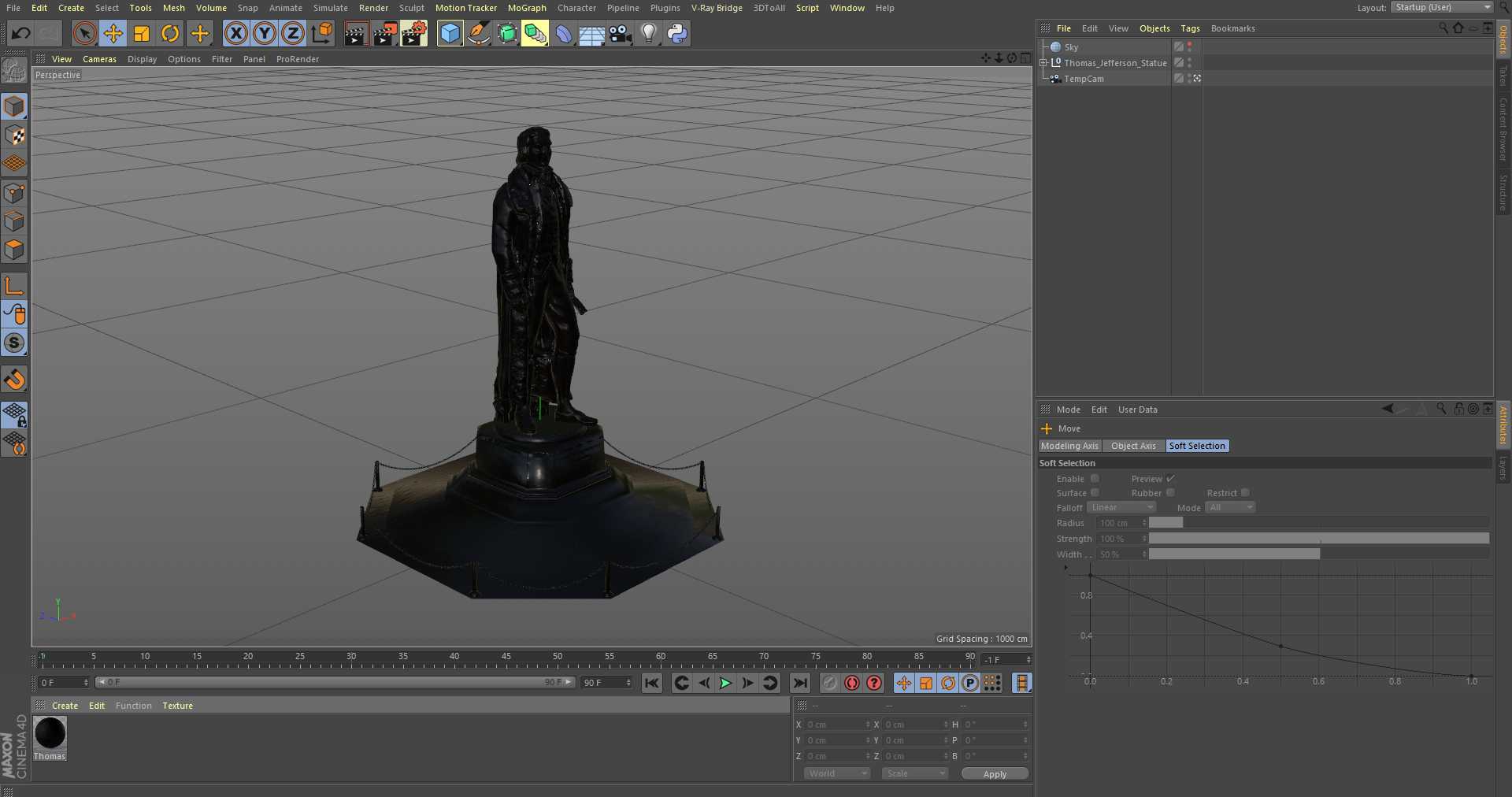 3D Thomas Jefferson Statue for 3D Print