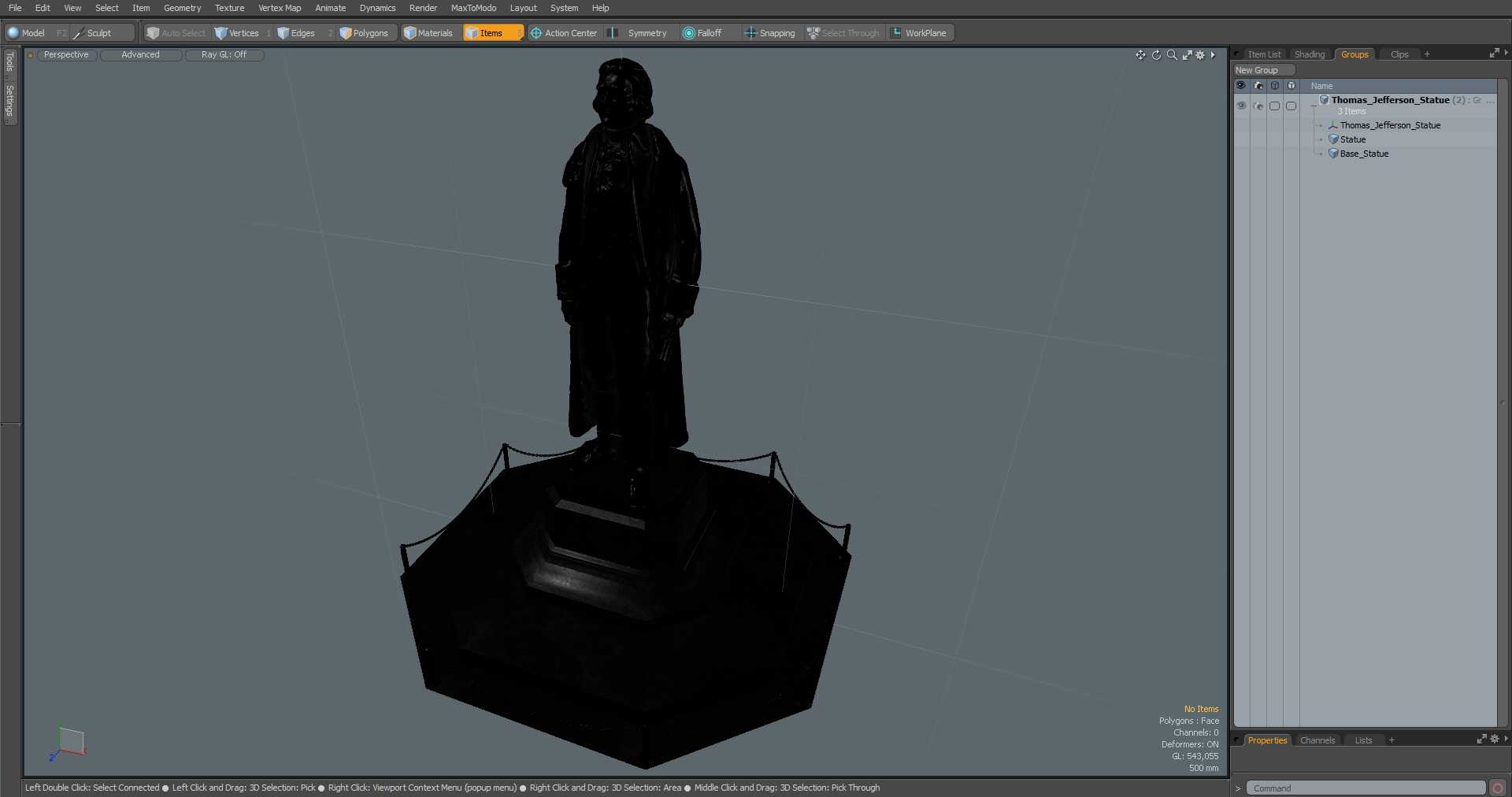 3D Thomas Jefferson Statue for 3D Print