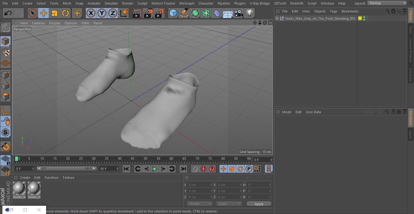 3D Socks Nike Grey on The Foot Standing