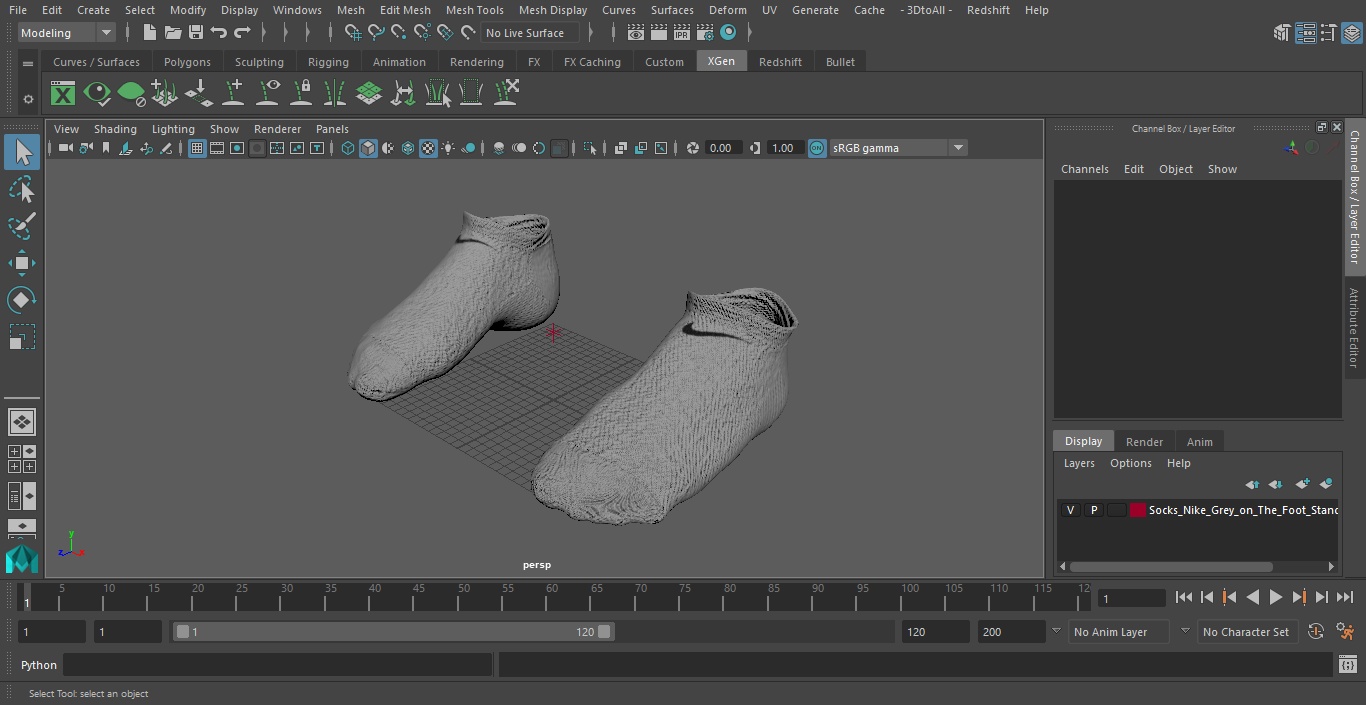 3D Socks Nike Grey on The Foot Standing