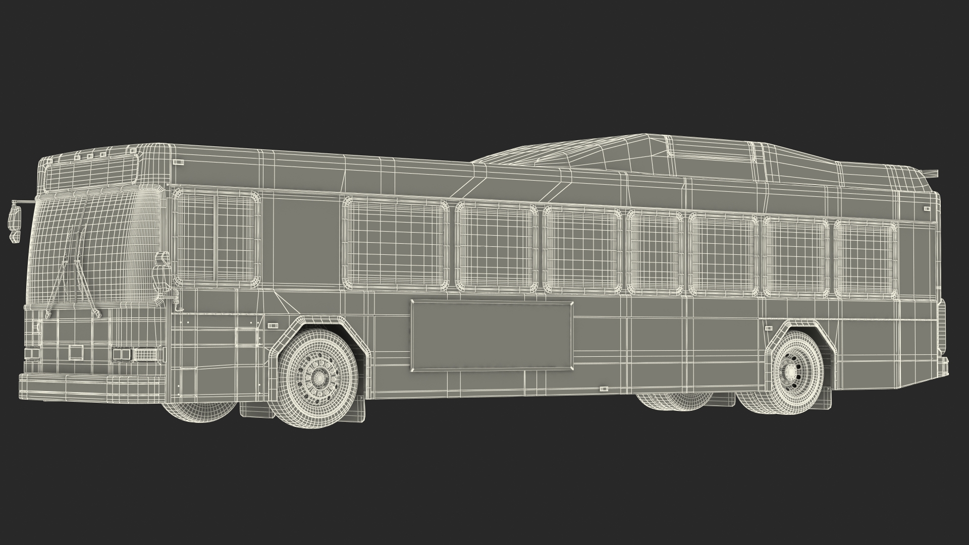 3D Gillig Low Floor Hybrid Bus Intercity Blue Simple Interior model