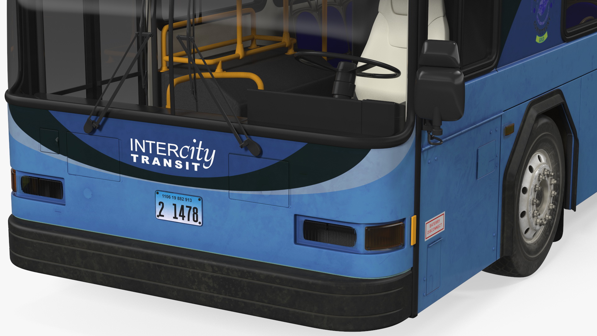 3D Gillig Low Floor Hybrid Bus Intercity Blue Simple Interior model