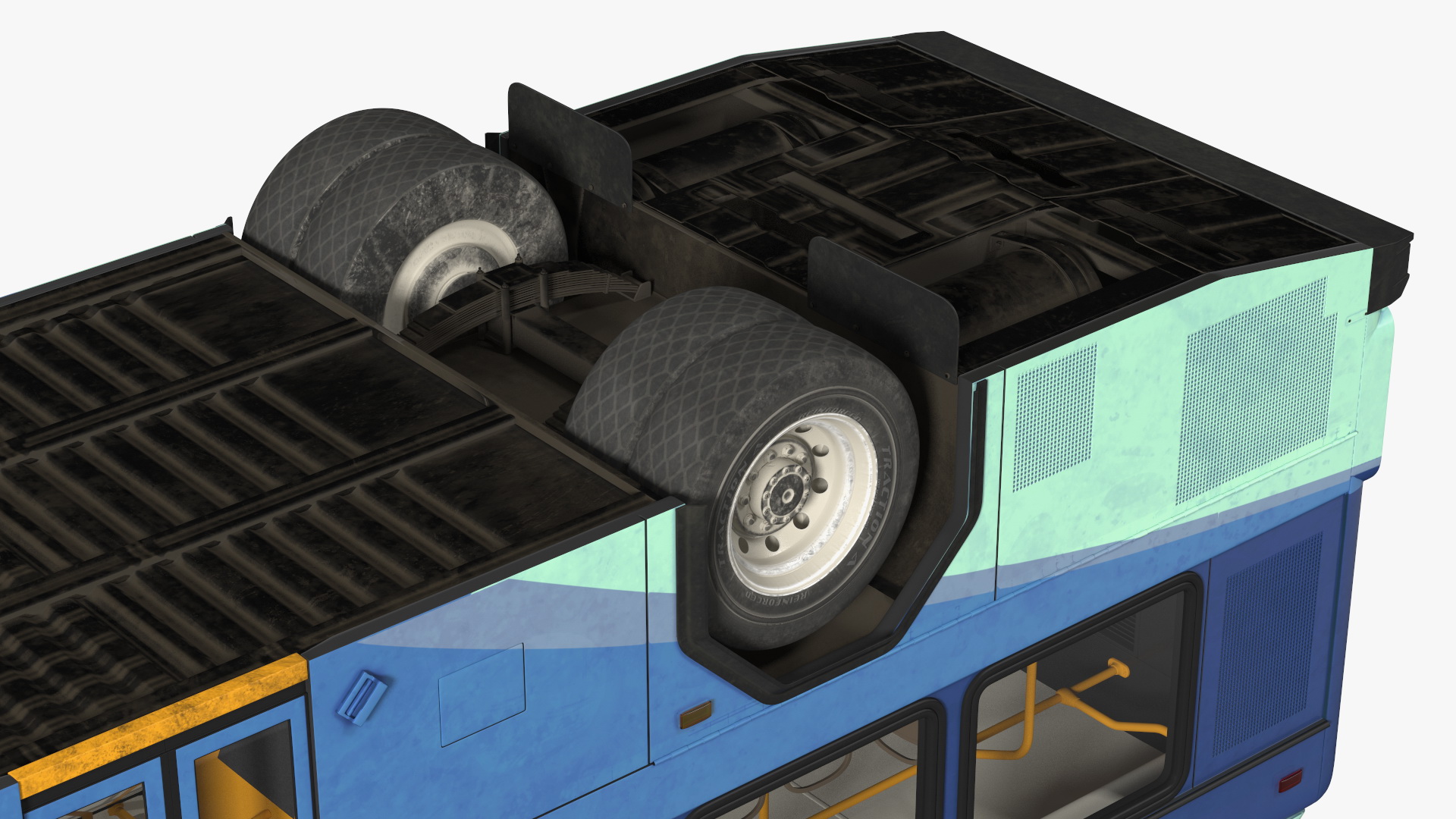 3D Gillig Low Floor Hybrid Bus Intercity Blue Simple Interior model